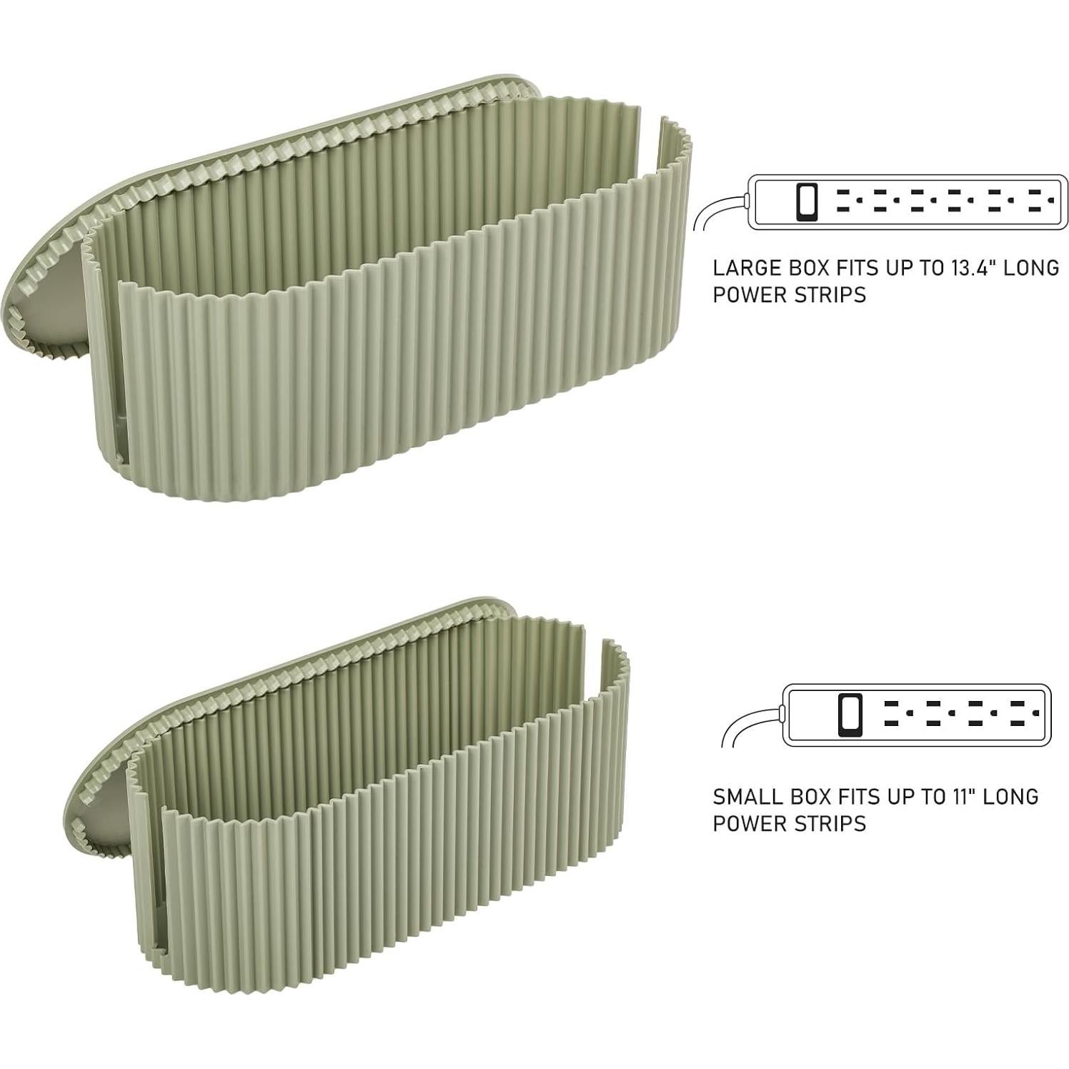 Caja Organizadora de Cables FABROK Verde 2 Piezas Pequeña y Grande