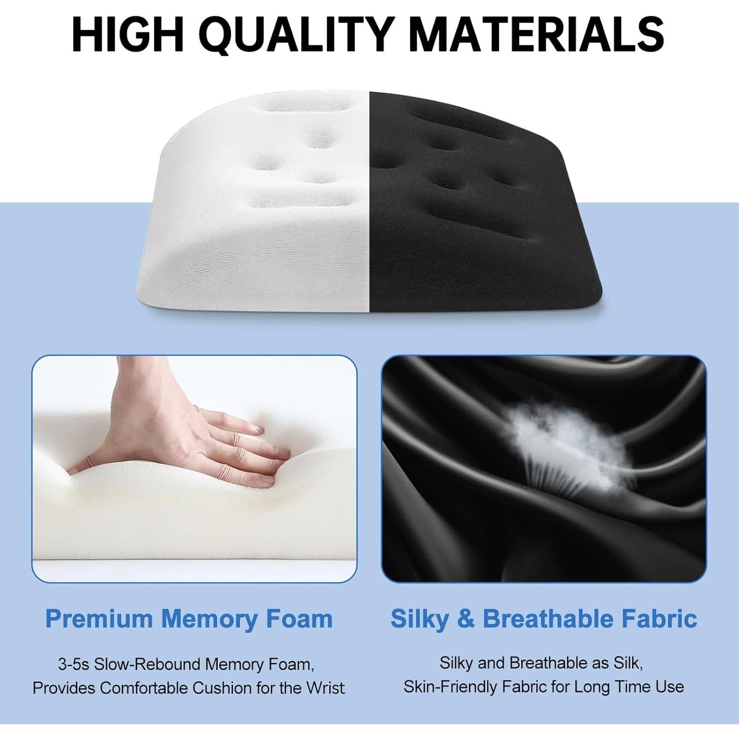 Reposamuñecas Ergonómico XIFUUXI PWR01 Espuma Memoria Negro