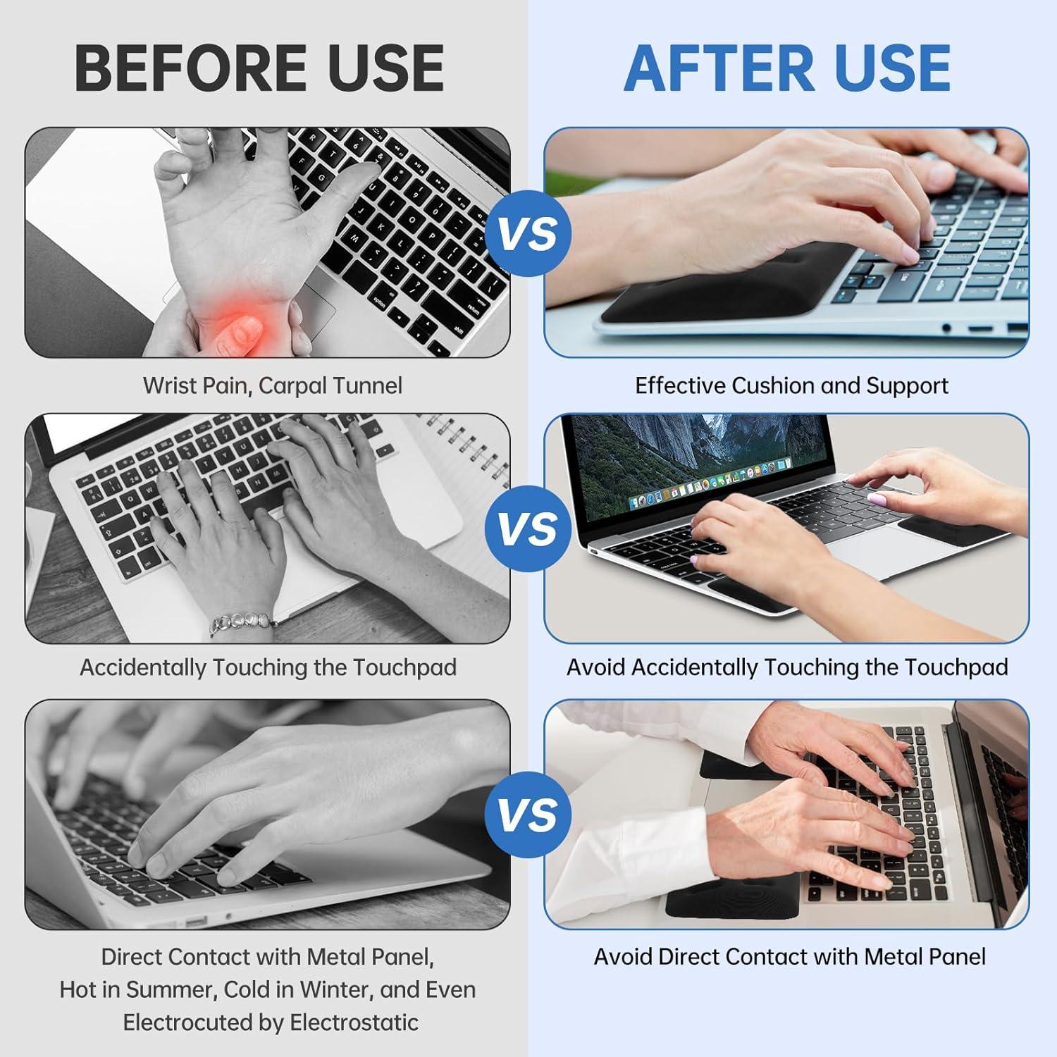 Reposamuñecas Ergonómico XIFUUXI PWR01 Espuma Memoria Negro