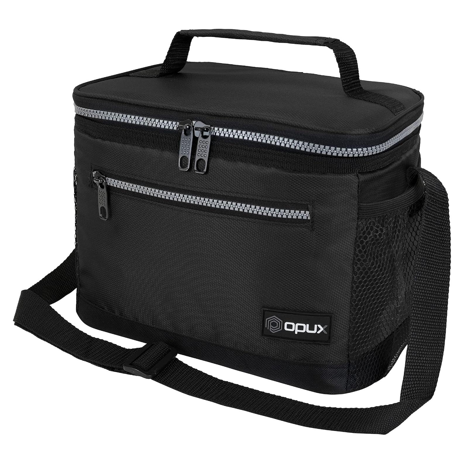 Caja de Almuerzo Aislada OPUX Negra 8L para Trabajo y Escuela