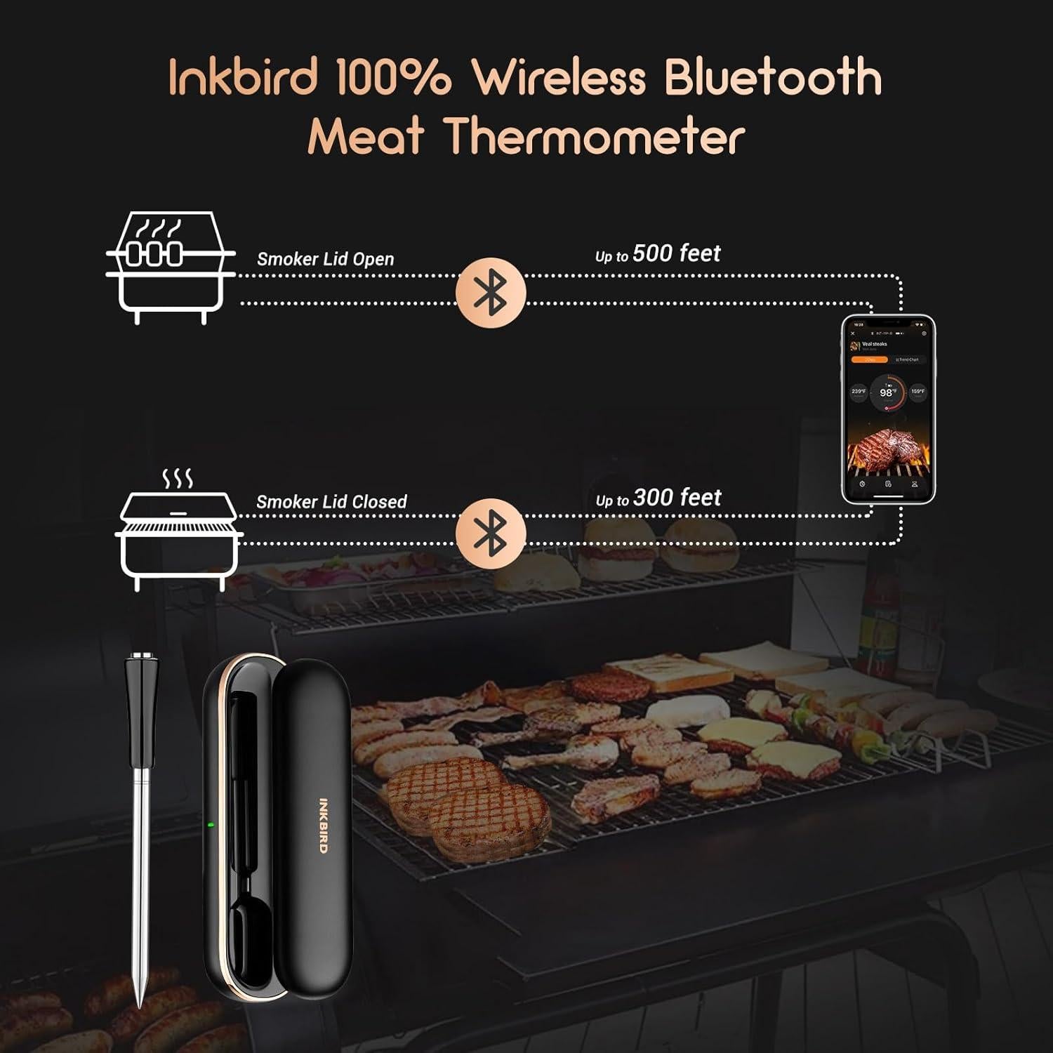 Termómetro de Carne Inalámbrico INKBIRD INT-11P-B Bluetooth