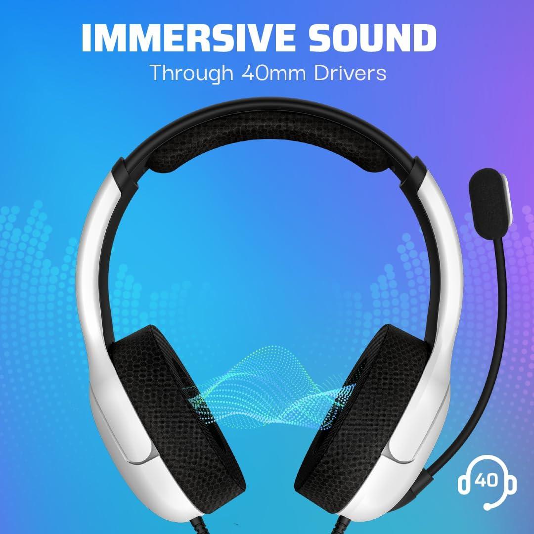 Auriculares de Juego PDP Airlite con Cable, Licencia Oficial PS5/PS4/PC, Blanco