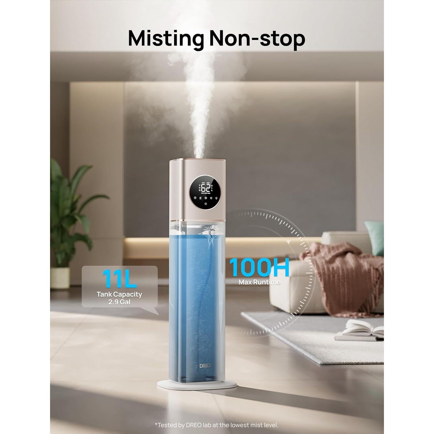 Humidificador Dreo 11L Ultrasonido para Habitaciones 65m²