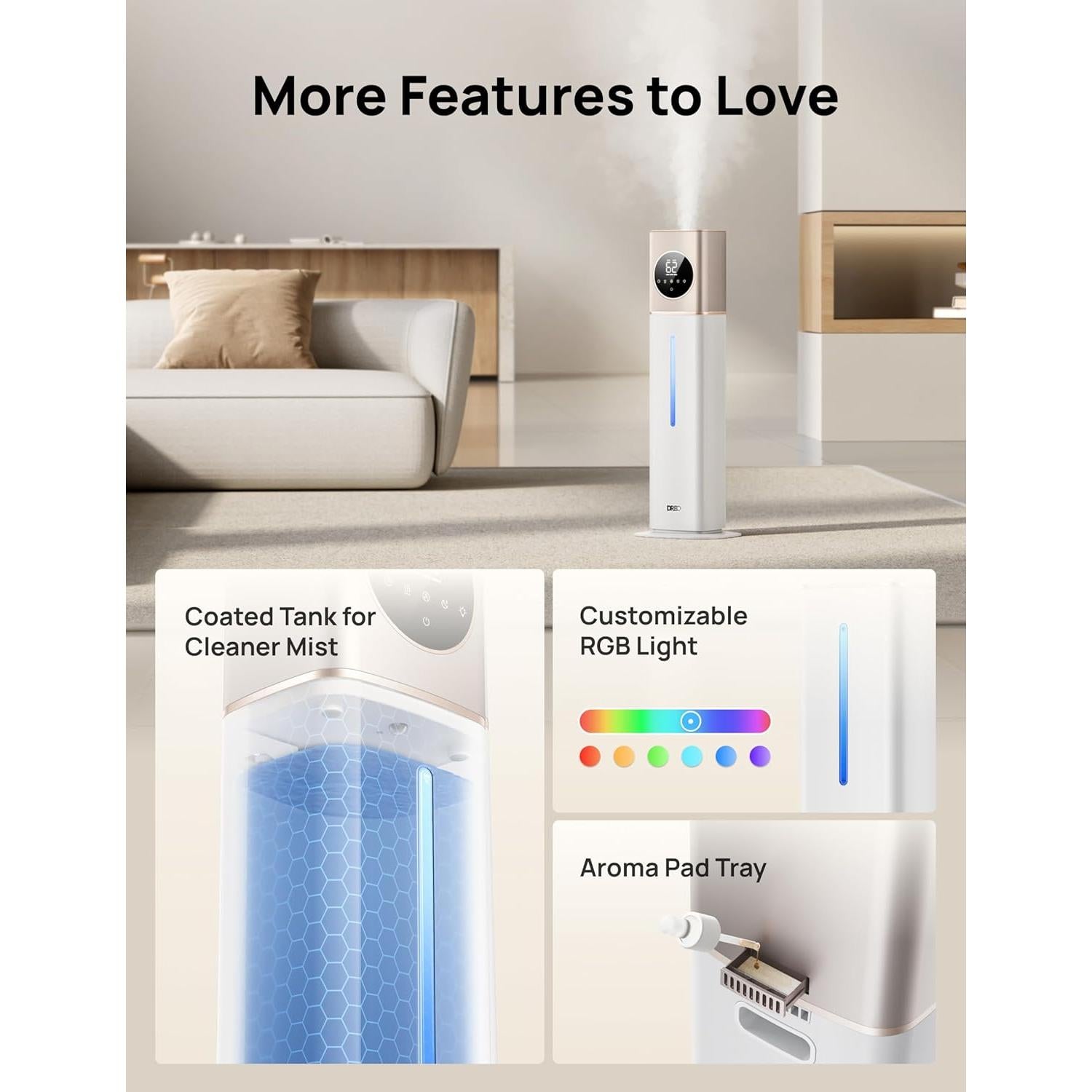 Humidificador Dreo 11L Ultrasonido para Habitaciones 65m²