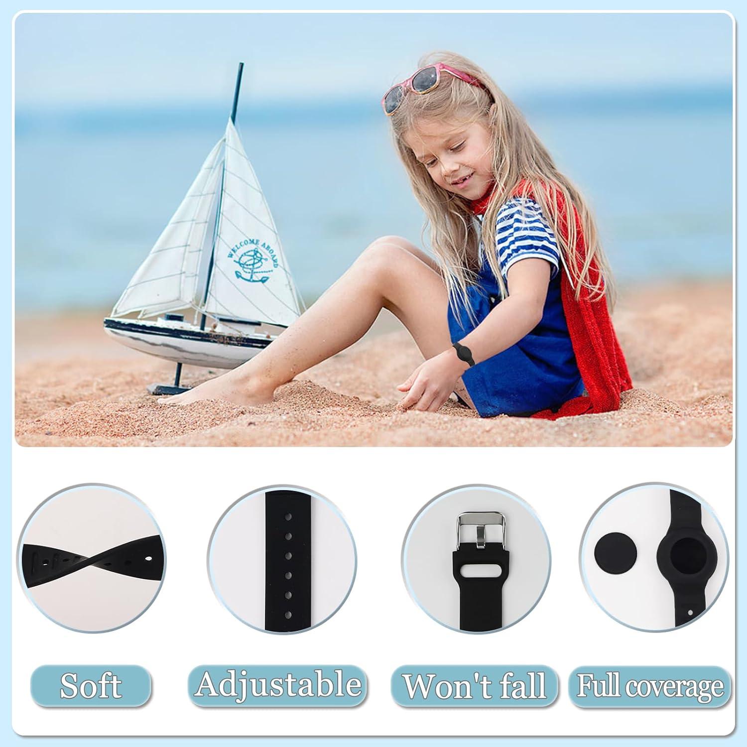 Pulsera Airtag Impermeable Tyanuzz para Niños Ajustable Negra