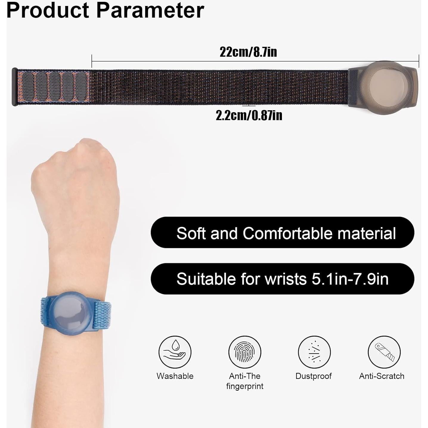 Paquete de 2 Pulseras Ajustables para AirTag FNCOLL - Nylon