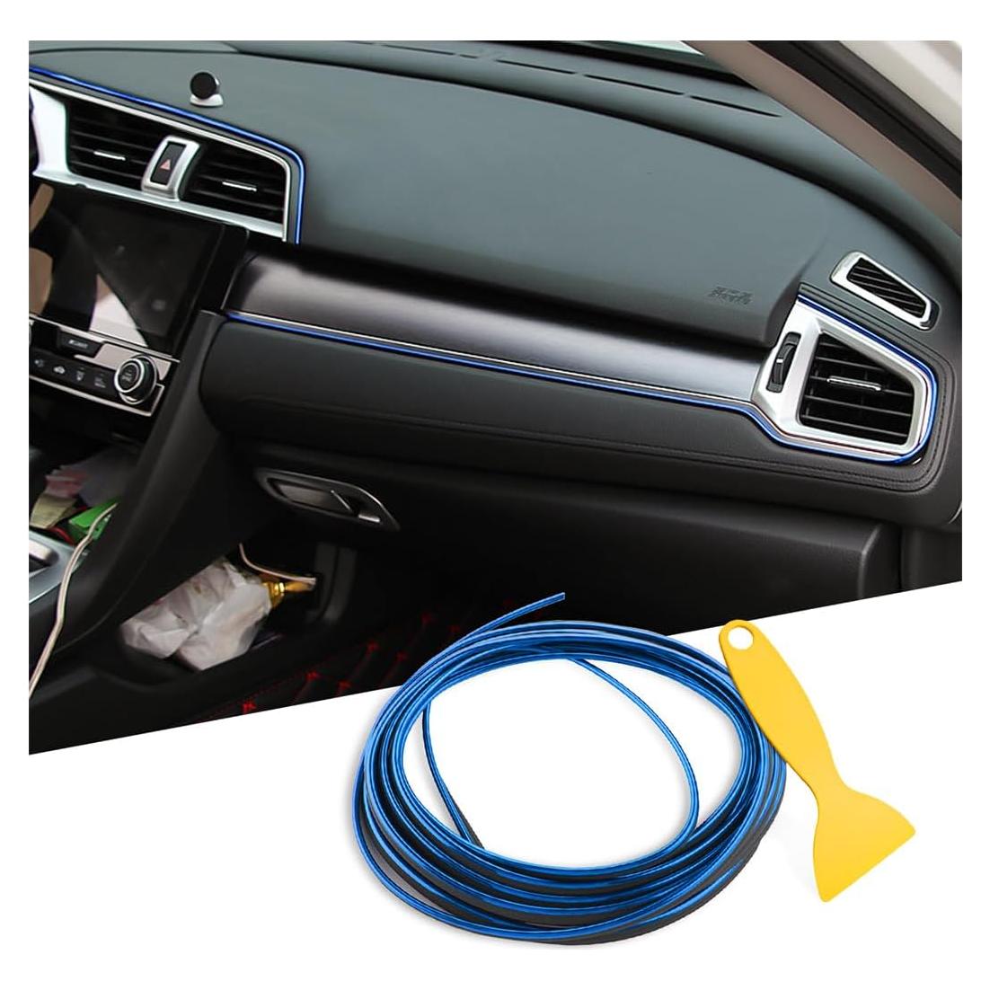 Tiras de Moldura Interior de Auto Osilly 10M Azul PVC
