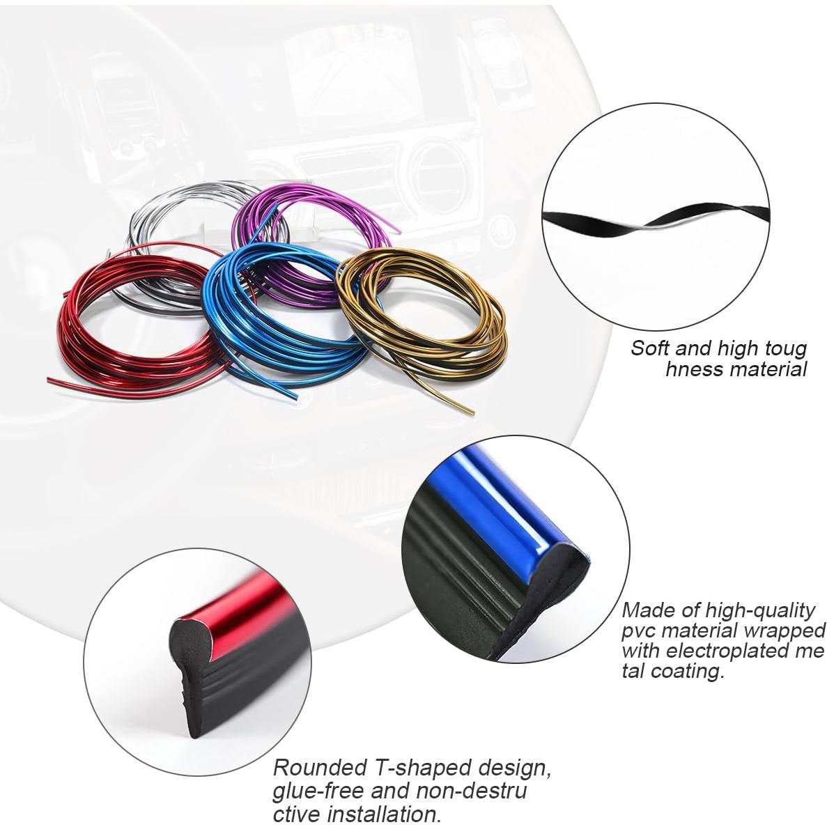 Tiras de Moldura Interior de Auto Osilly 10M Azul PVC