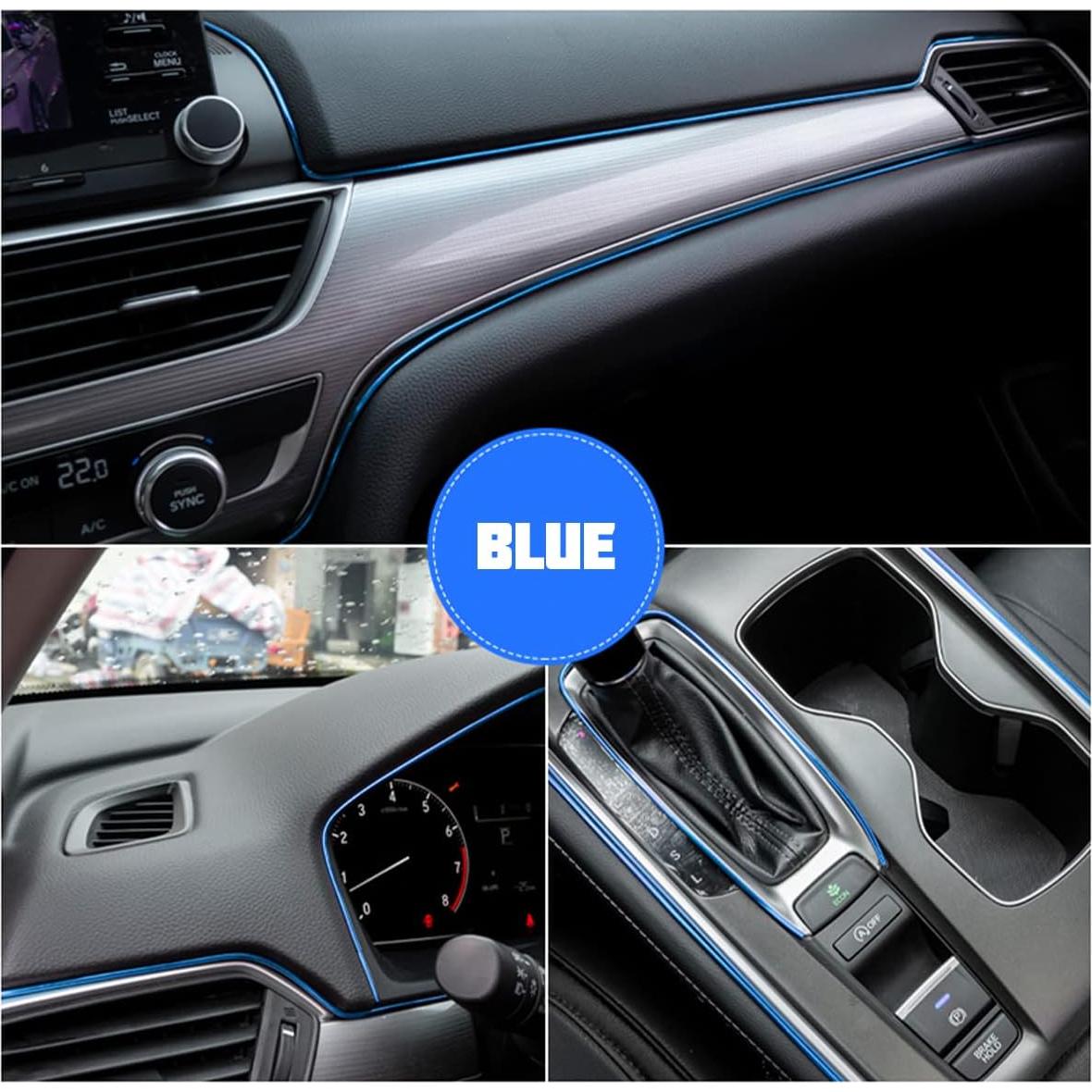 Tiras de Moldura Interior de Auto Osilly 10M Azul PVC