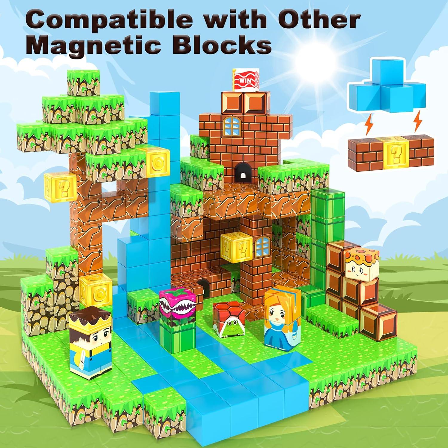 Juego de Bloques Magnéticos Soyee 108 Piezas para Niños