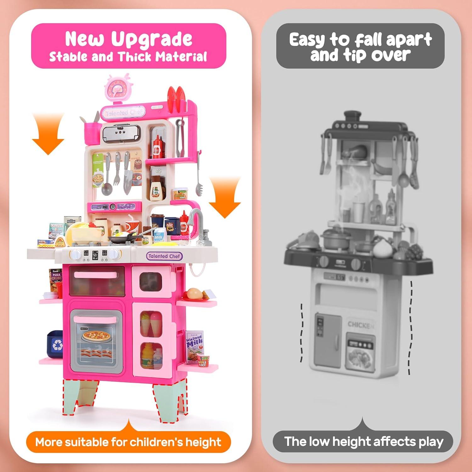 CUTE STONE Conjunto de Cocina de Juguete con Luz y Sonido