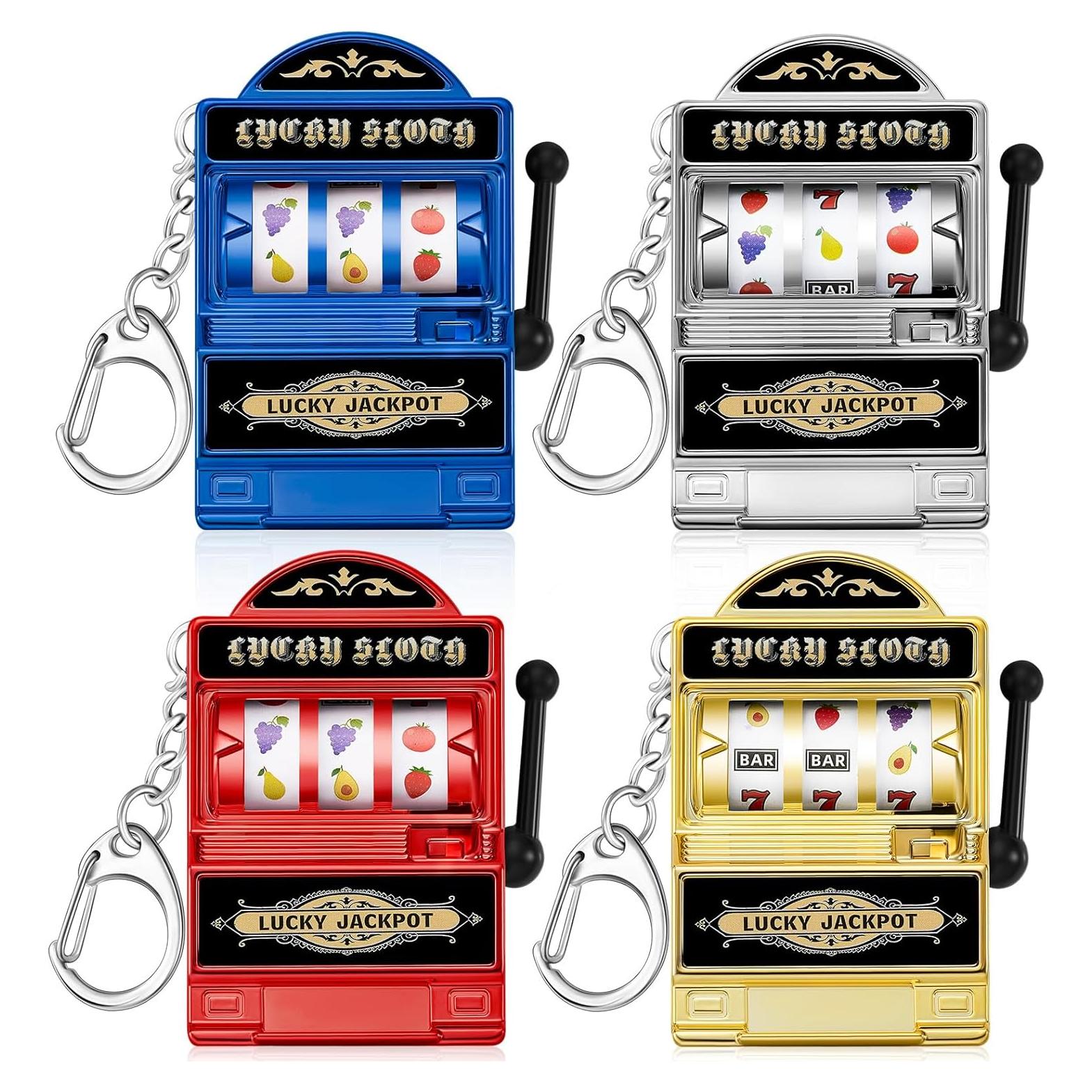 Panelee Slot Machine Keychain Las Vegas Keychains Mini Casino Kawaii Decoration for Las Vegas Carnival Party Gifts