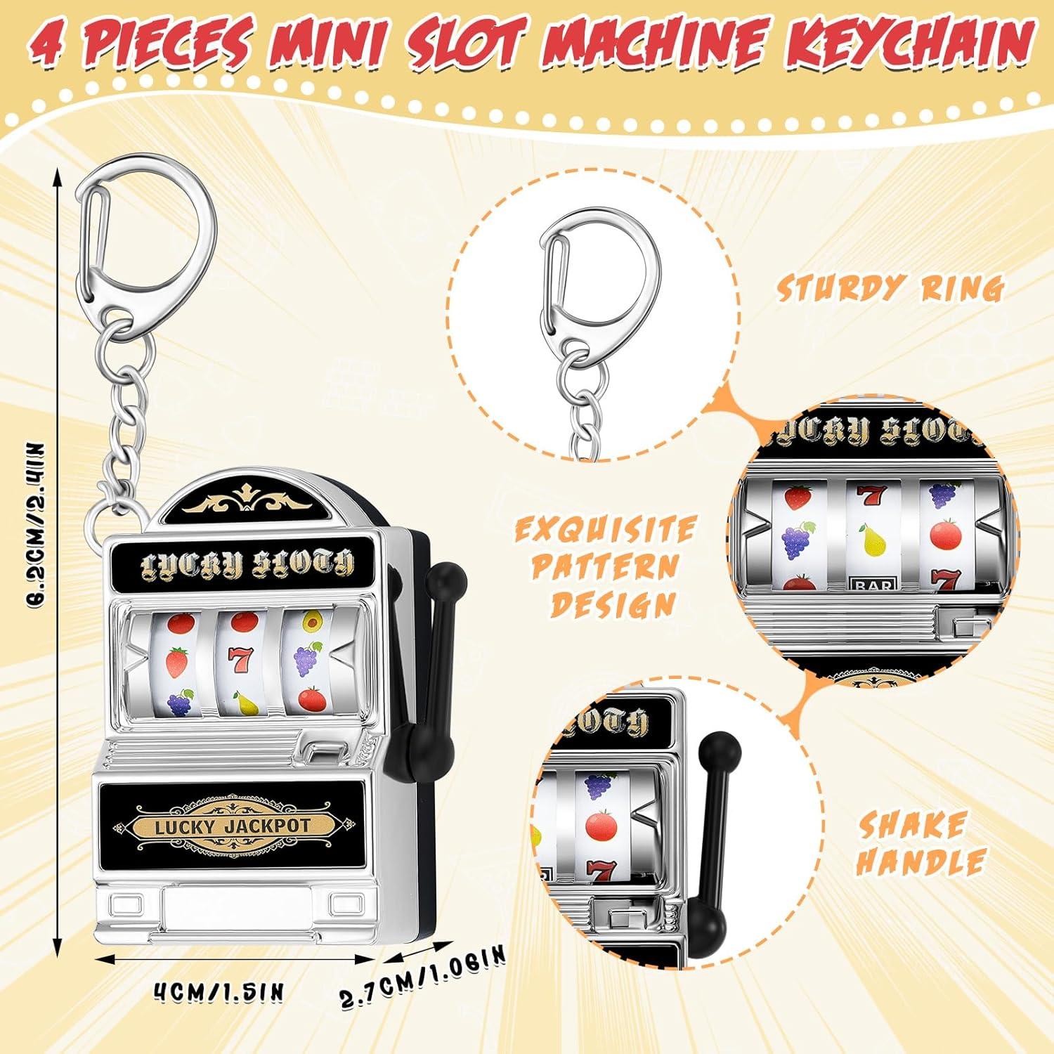Panelee Slot Machine Keychain Las Vegas Keychains Mini Casino Kawaii Decoration for Las Vegas Carnival Party Gifts