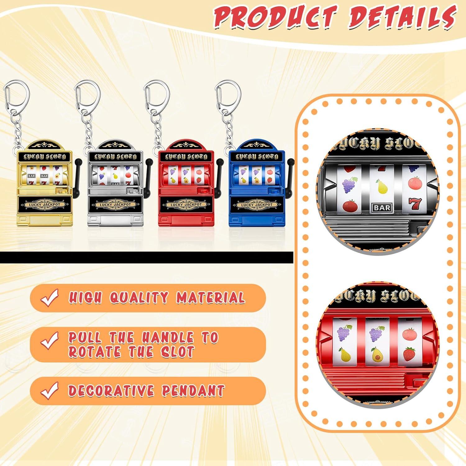 Panelee Slot Machine Keychain Las Vegas Keychains Mini Casino Kawaii Decoration for Las Vegas Carnival Party Gifts