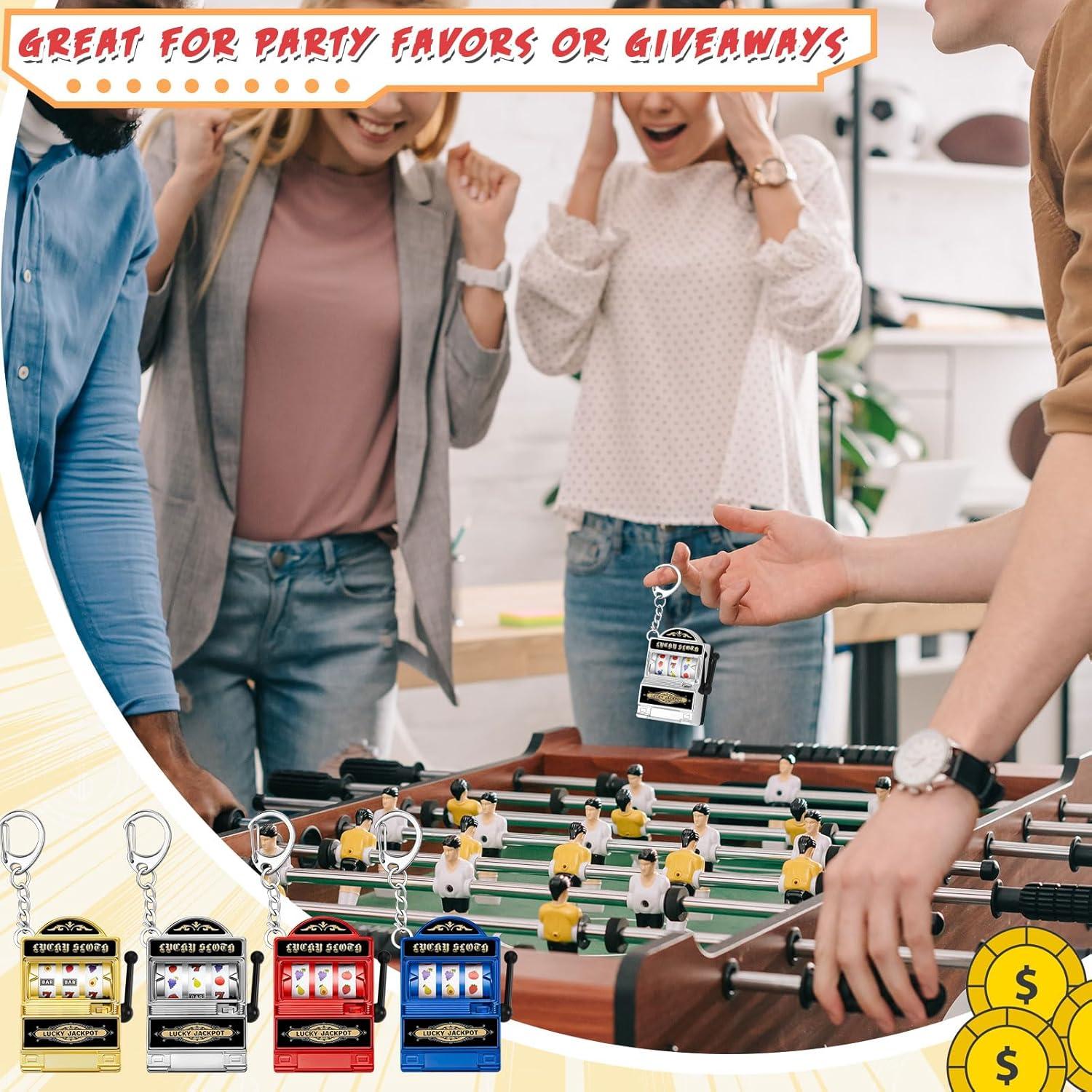 Panelee Slot Machine Keychain Las Vegas Keychains Mini Casino Kawaii Decoration for Las Vegas Carnival Party Gifts
