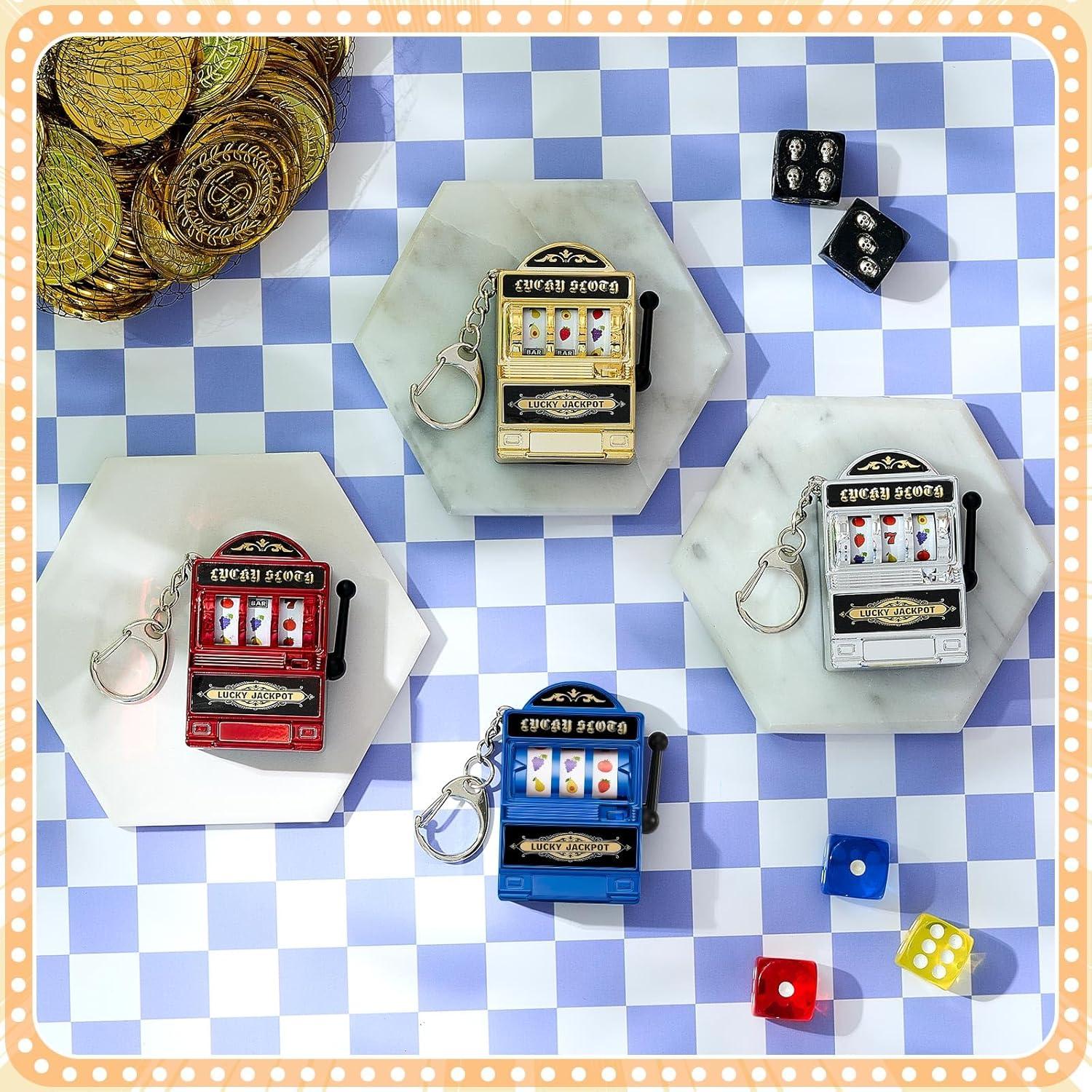 Panelee Slot Machine Keychain Las Vegas Keychains Mini Casino Kawaii Decoration for Las Vegas Carnival Party Gifts