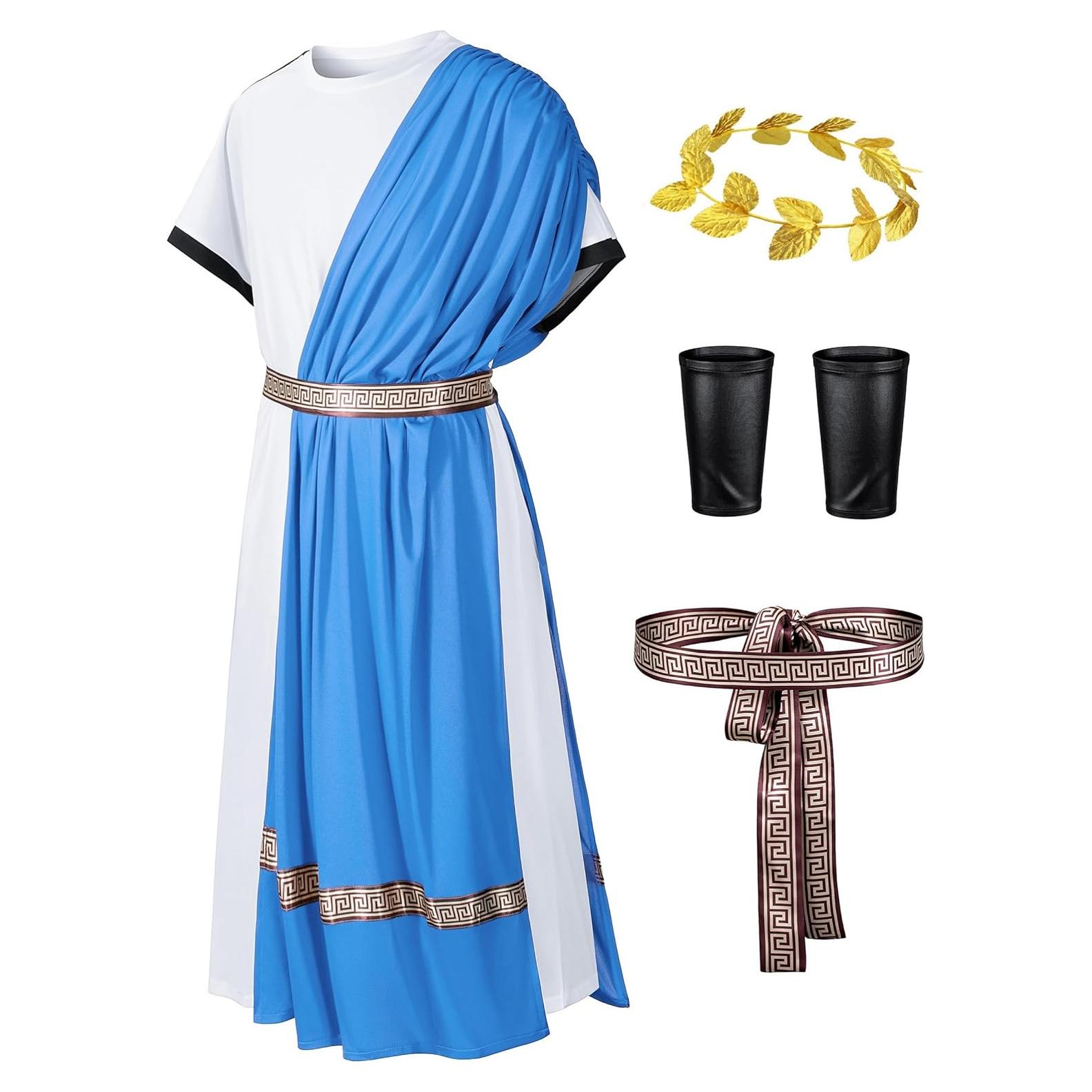 Disfraz de Toga Romana para Hombre - Dios Griego con Accesorios