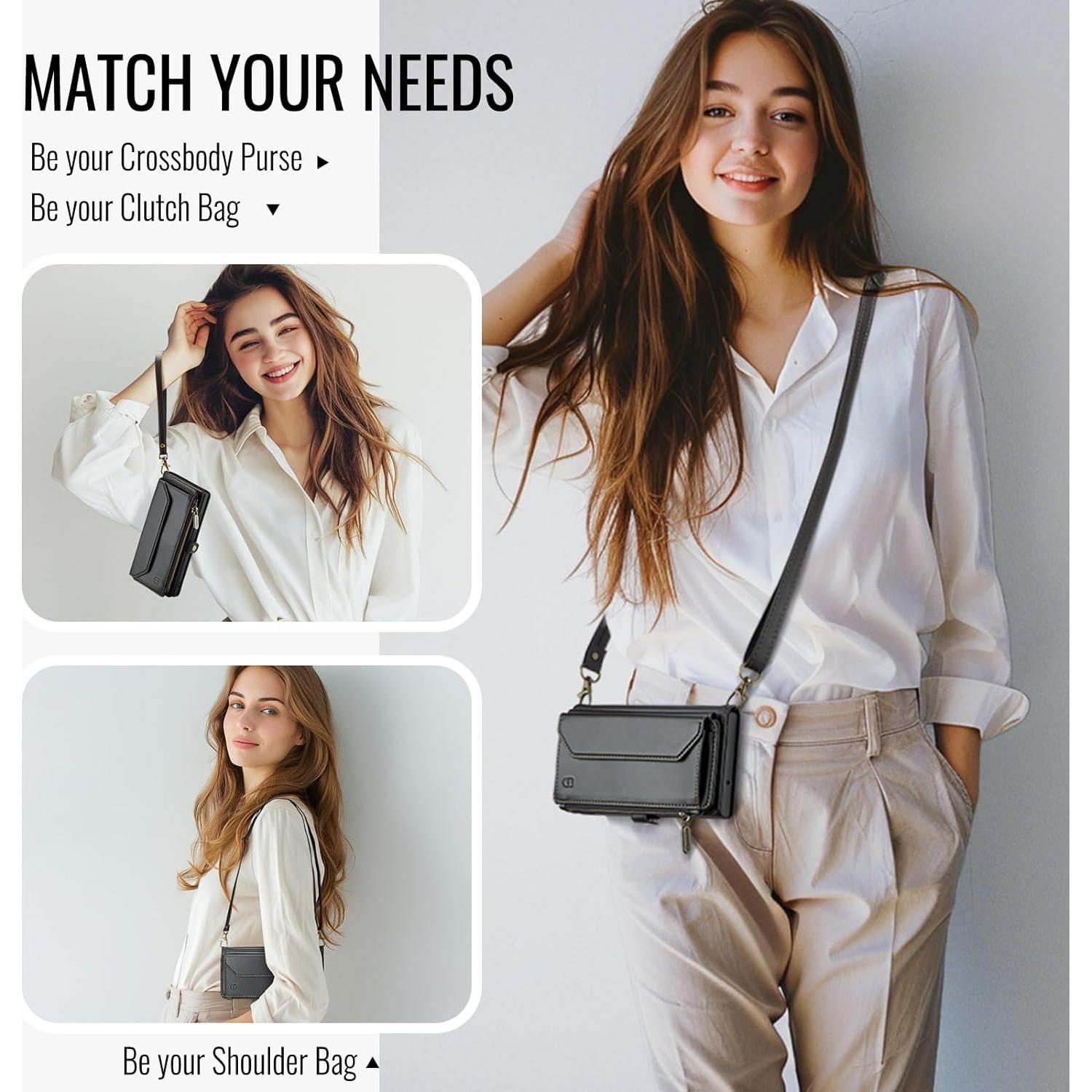 Funda de Cartera Strapurs para Samsung Galaxy S25 5G - Negro