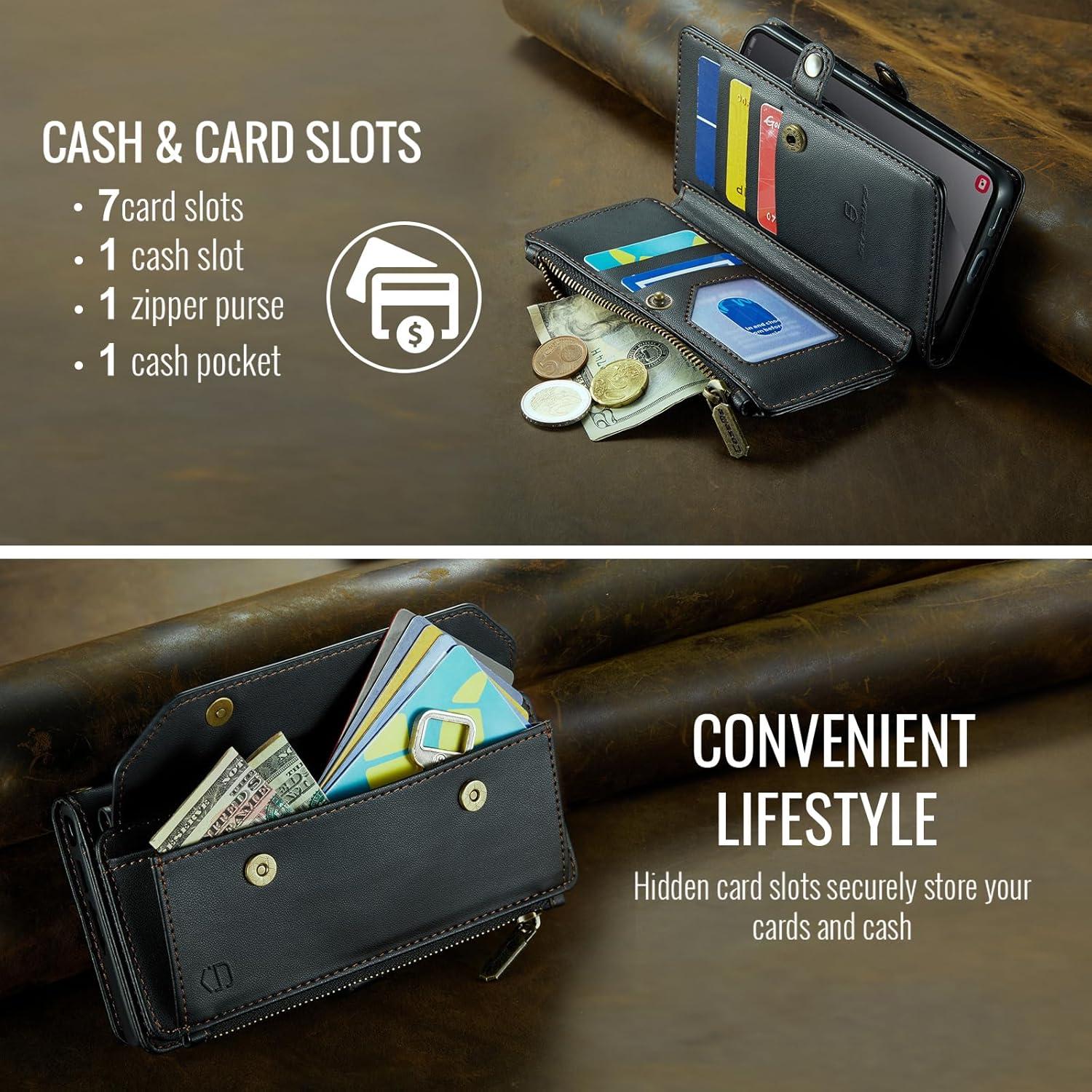 Funda de Cartera Strapurs para Samsung Galaxy S25 5G - Negro