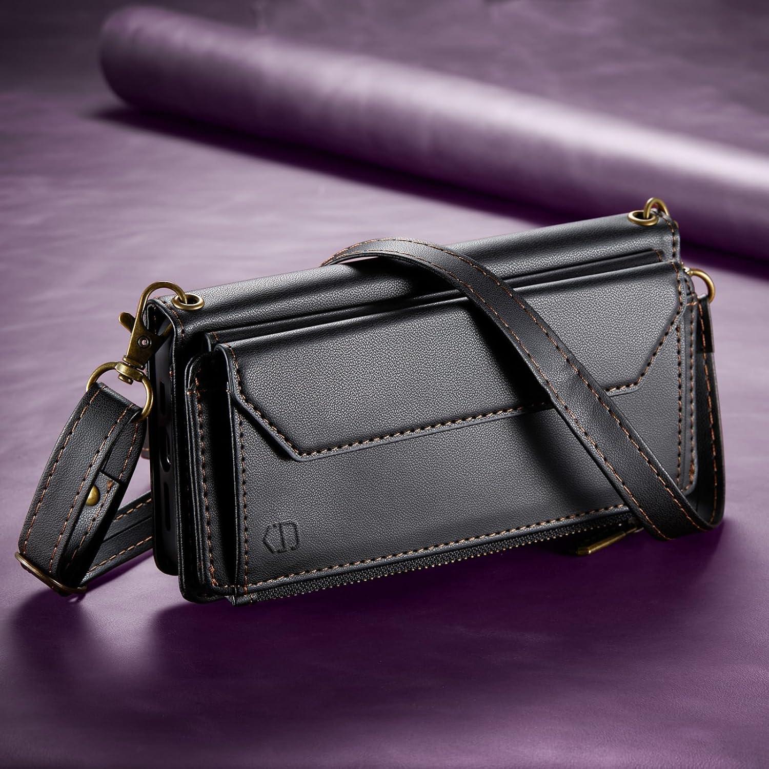 Funda de Cartera Strapurs para Samsung Galaxy S25 5G - Negro