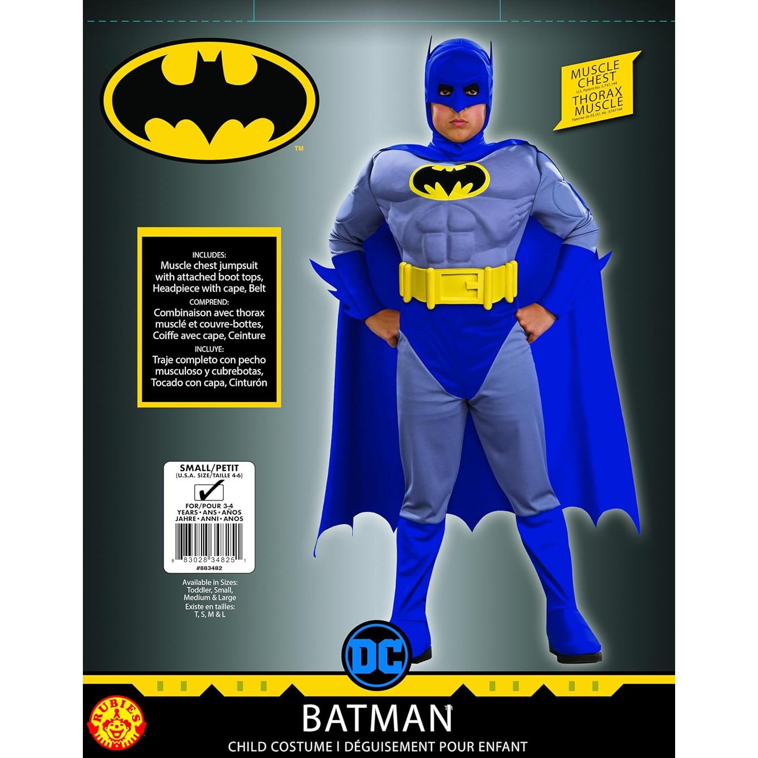 Disfraz Deluxe Batman Rubie's para Niños 3-4 Años