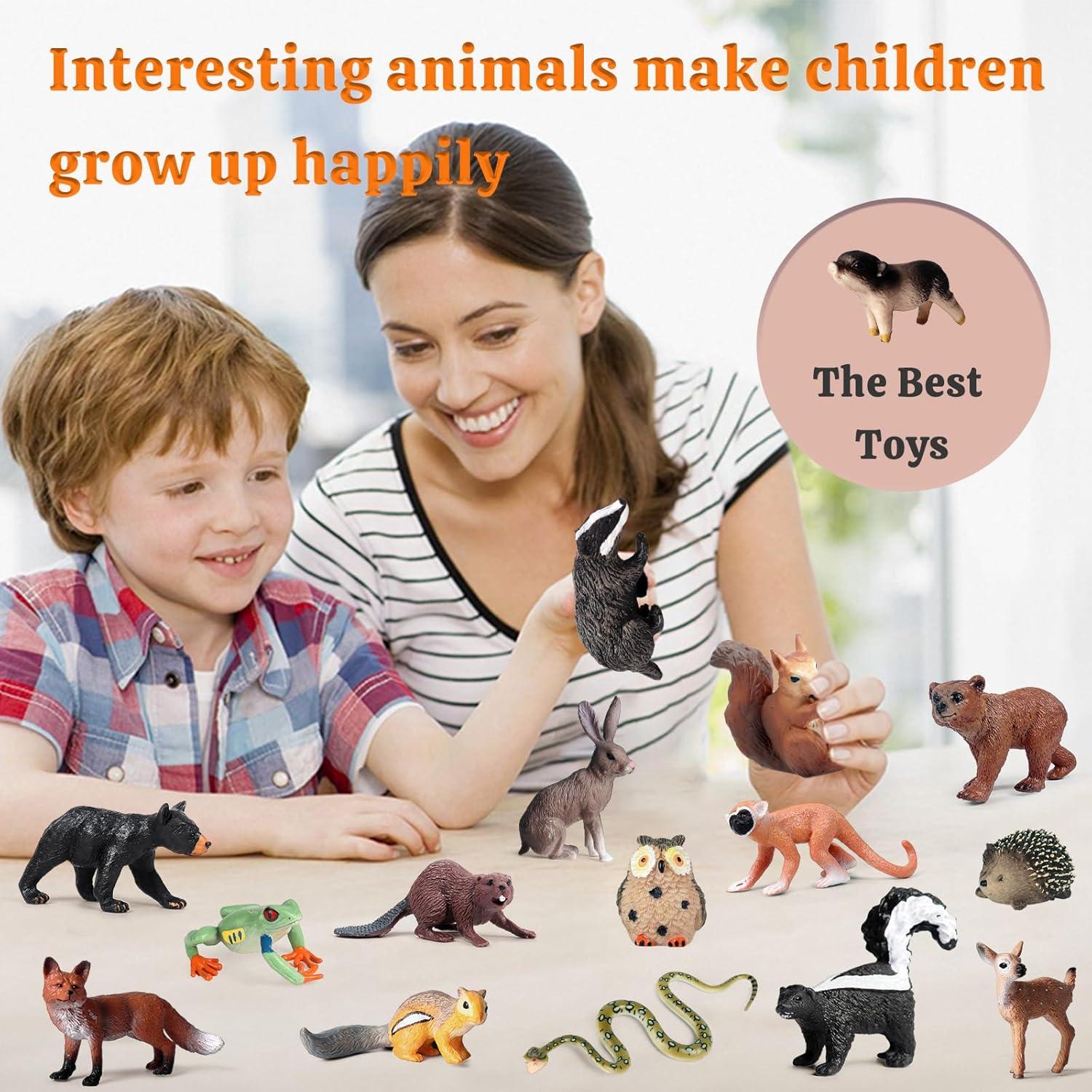 18 Figuras de Animales del Bosque SCAHOW - Juguetes Educativos