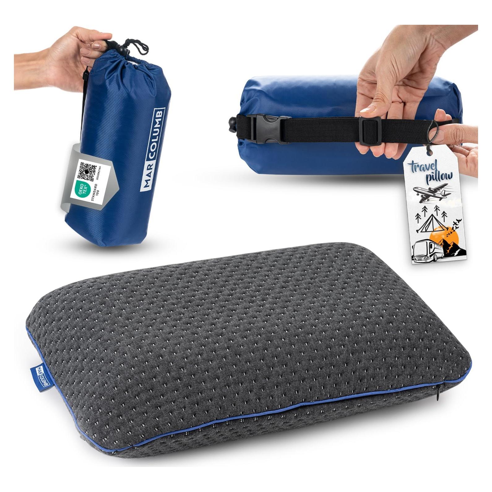 Almohada de Viaje Marcolumb Espuma de Memoria Gris 40x25cm