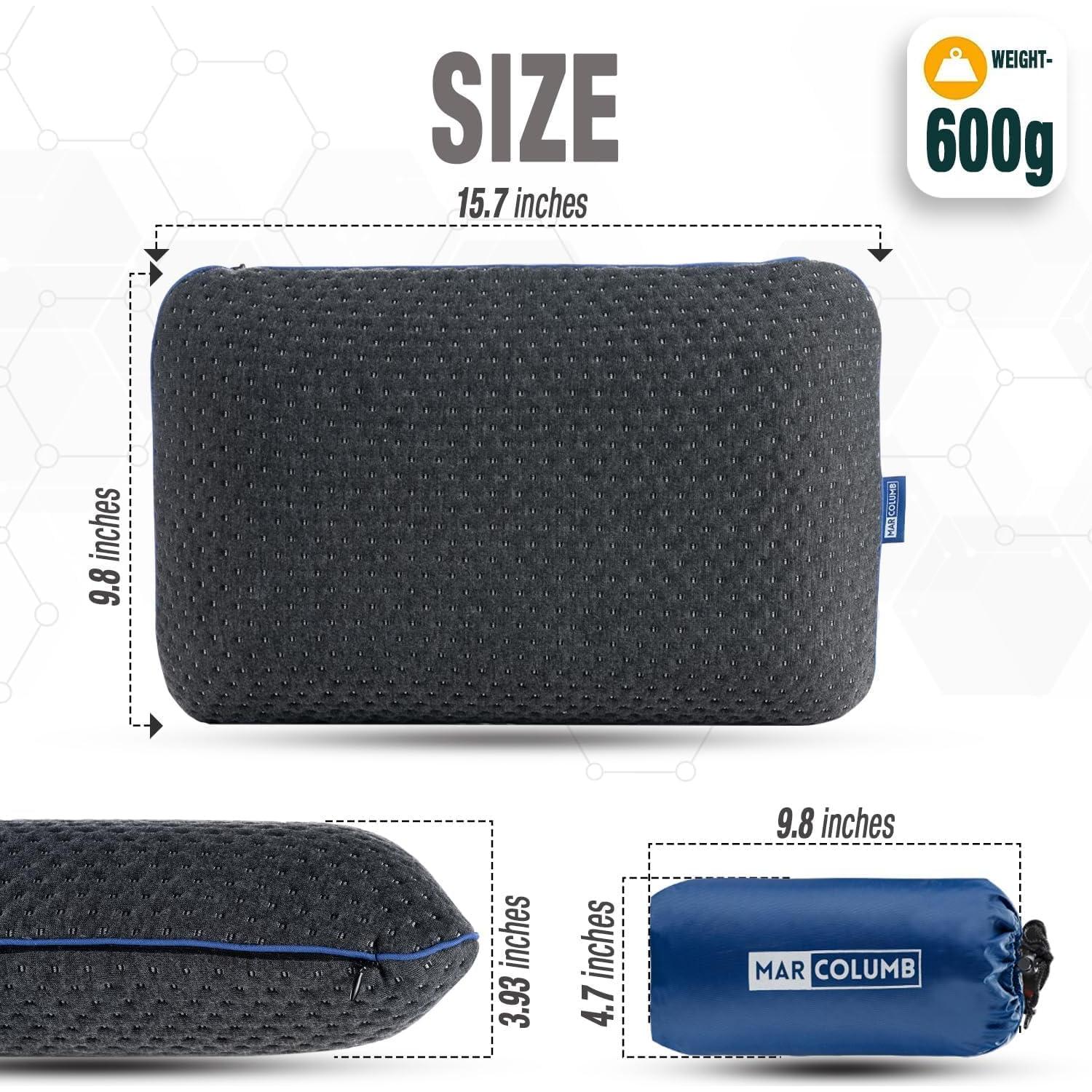 Almohada de Viaje Marcolumb Espuma de Memoria Gris 40x25cm