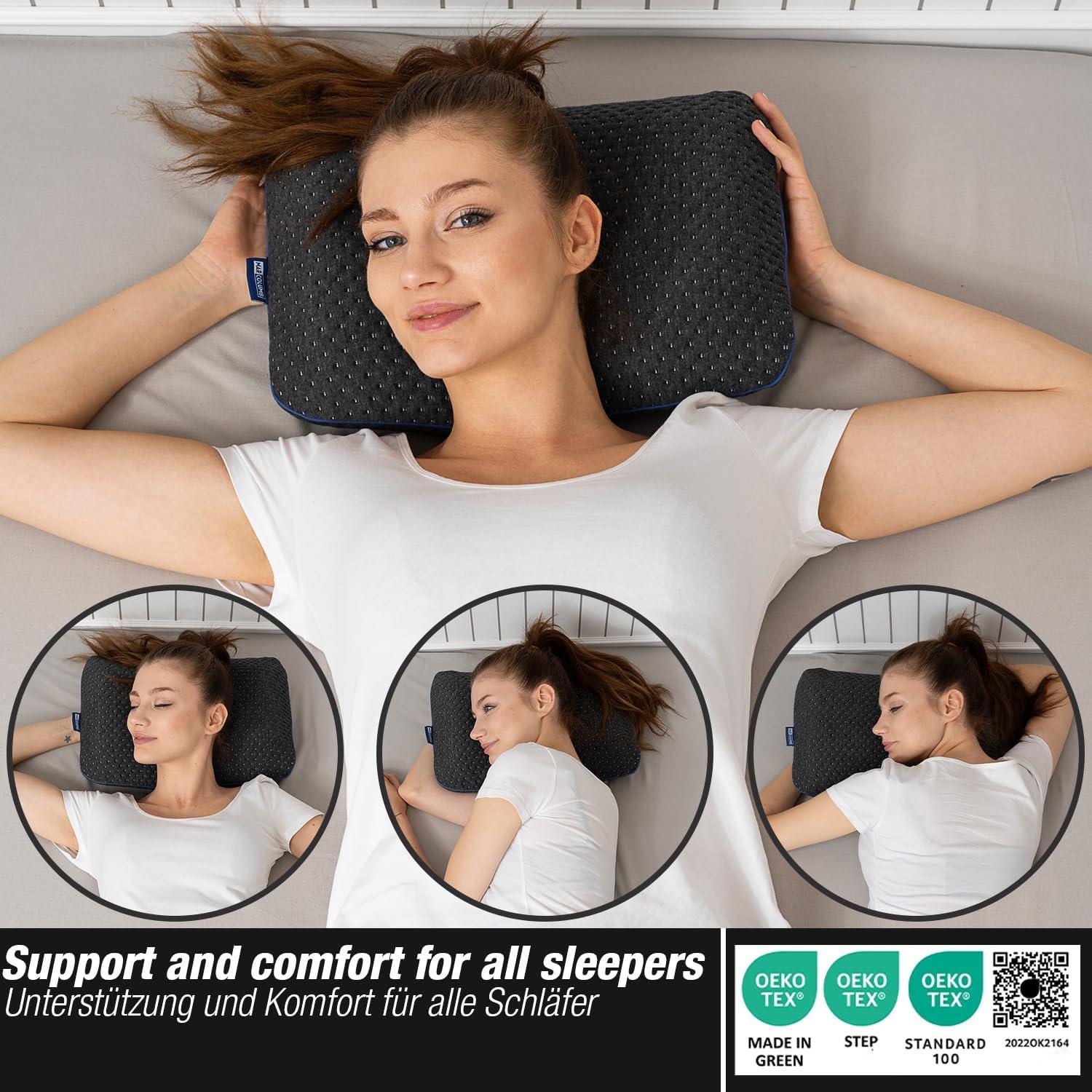 Almohada de Viaje Marcolumb Espuma de Memoria Gris 40x25cm