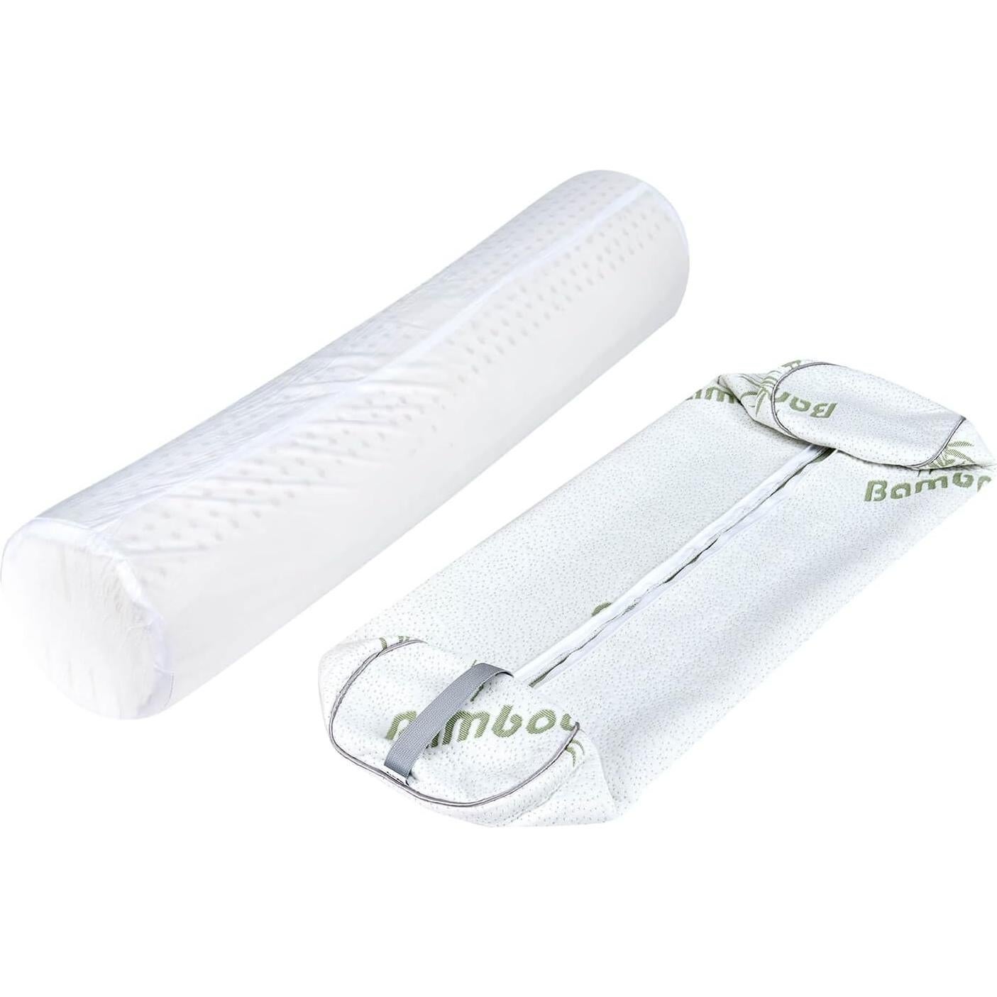 Almohada Cilíndrica Kingnex de Láttex 48x20 cm con Funda