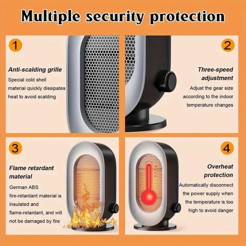 Calentador de Espacio Portátil SITIEPA 600W Gris Negro