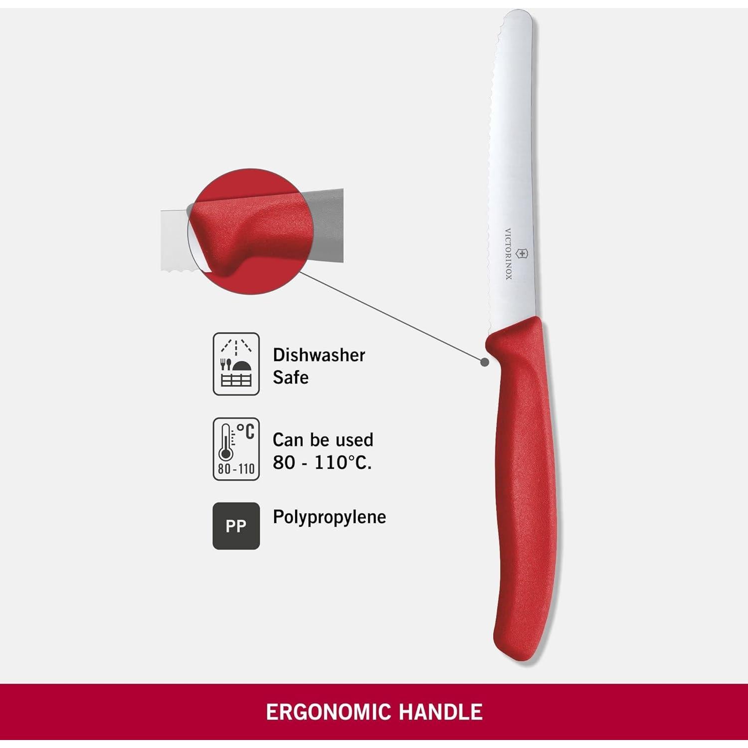 Cuchillo de Tomate Victorinox 6.7831 Rojo 10.92 cm Serrado