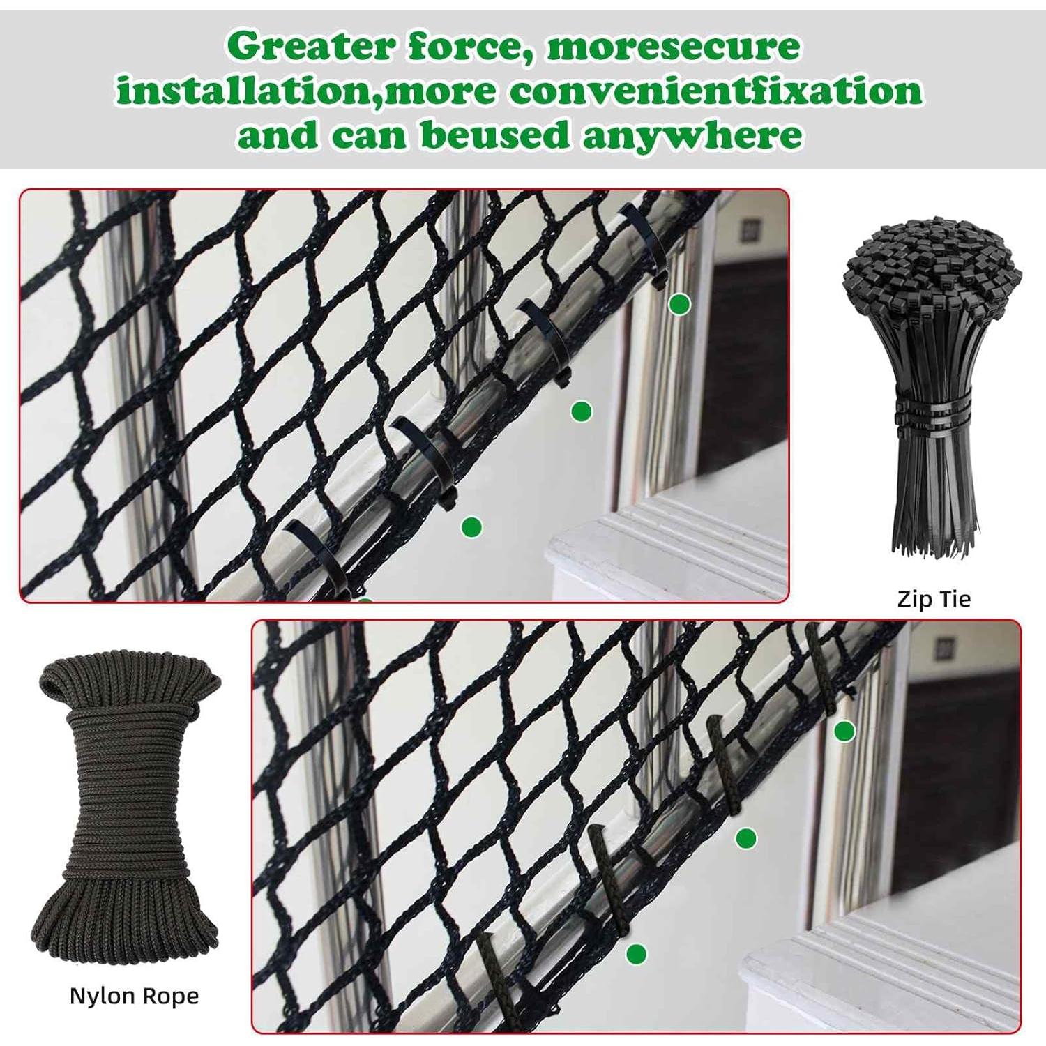 Red de Seguridad para Niños y Mascotas ATswzyzz 1.5m x 3m Negra