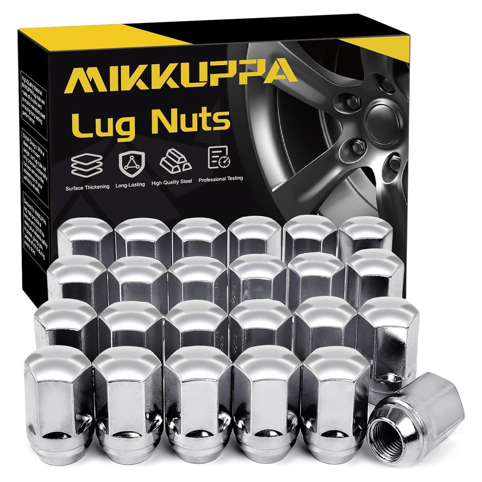 MIKKUPPA Tuercas de Rueda M14x1.5 Cromo 24pcs para Chrysler