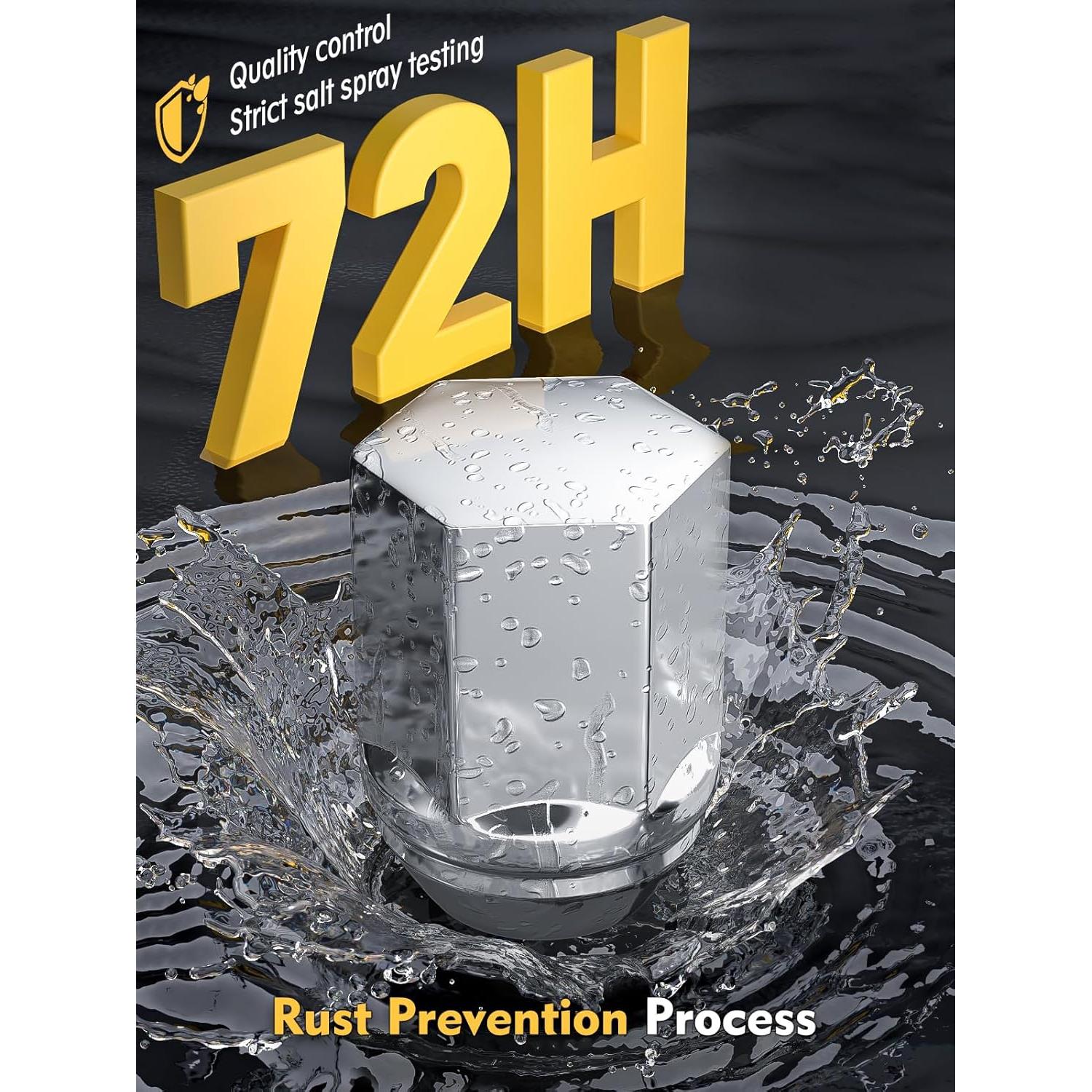 MIKKUPPA Tuercas de Rueda M14x1.5 Cromo 24pcs para Chrysler