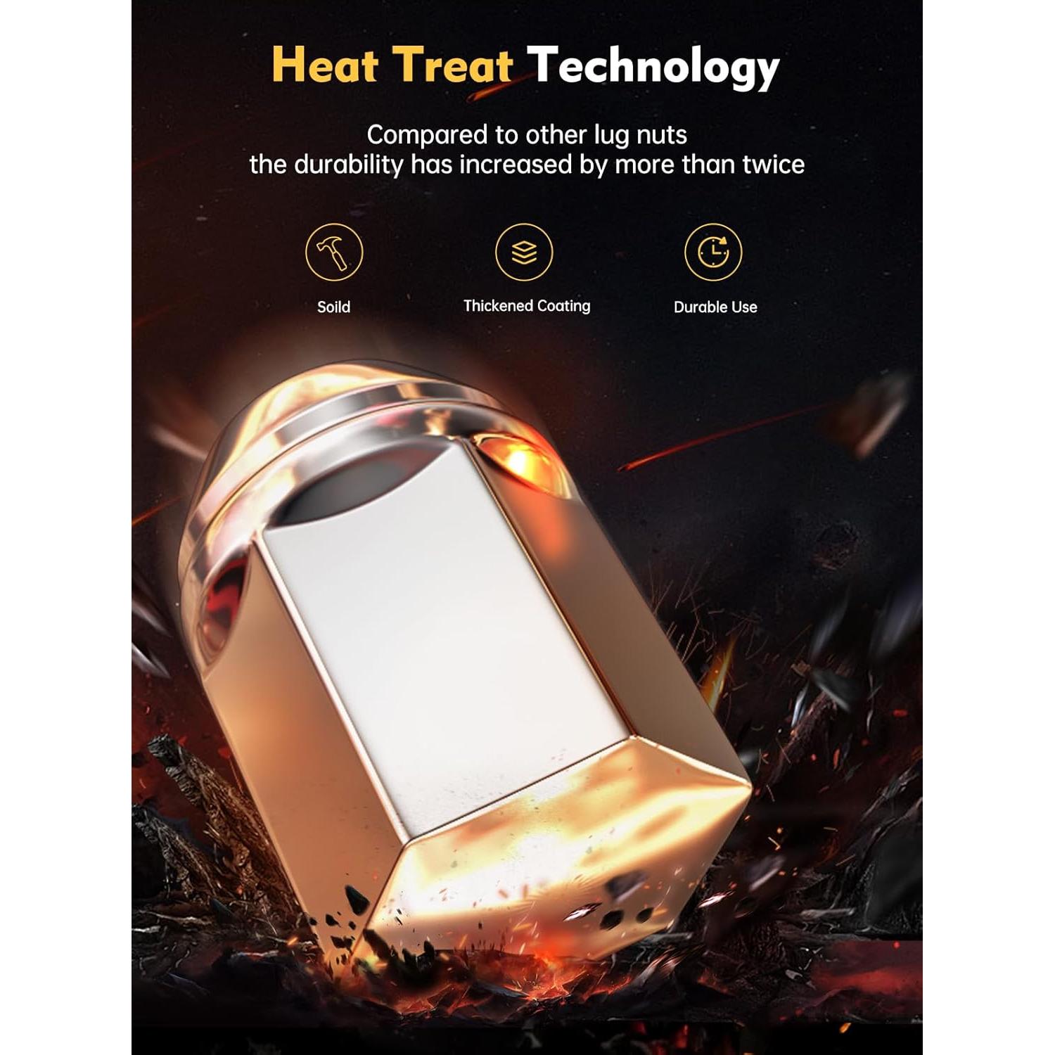 MIKKUPPA Tuercas de Rueda M14x1.5 Cromo 24pcs para Chrysler