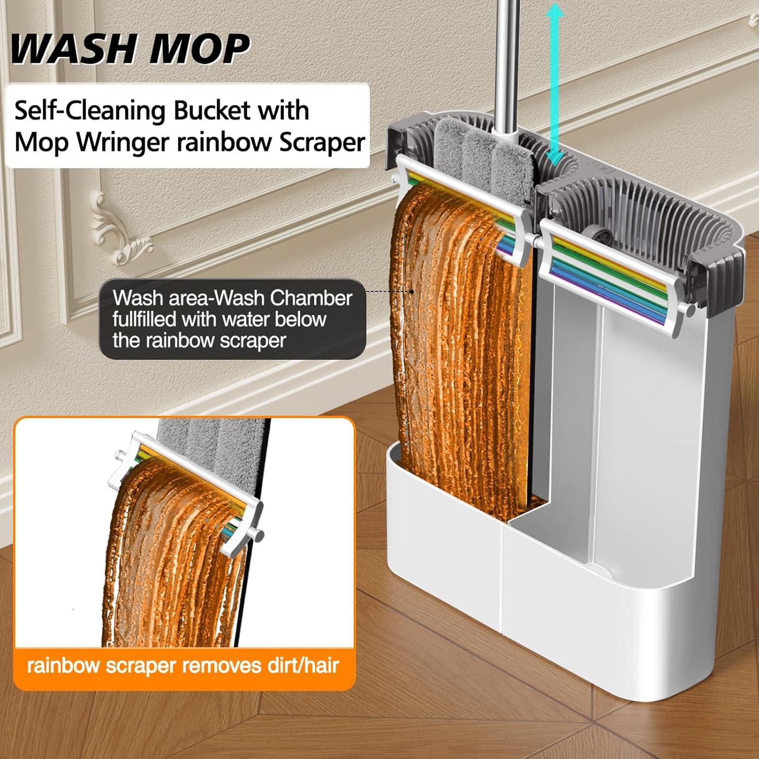 Juego de Mopa y Cubo CTIME 40cm con 4 Almohadillas Microfibra