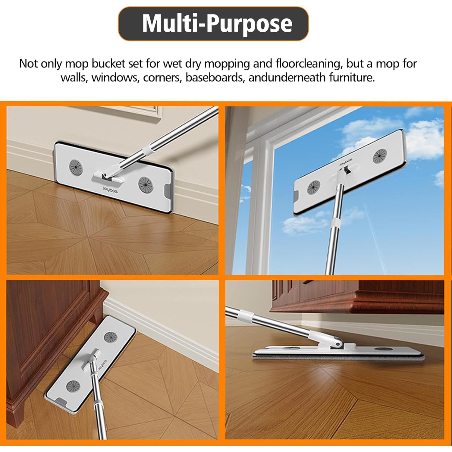 Juego de Mopa y Cubo CTIME 40cm con 4 Almohadillas Microfibra