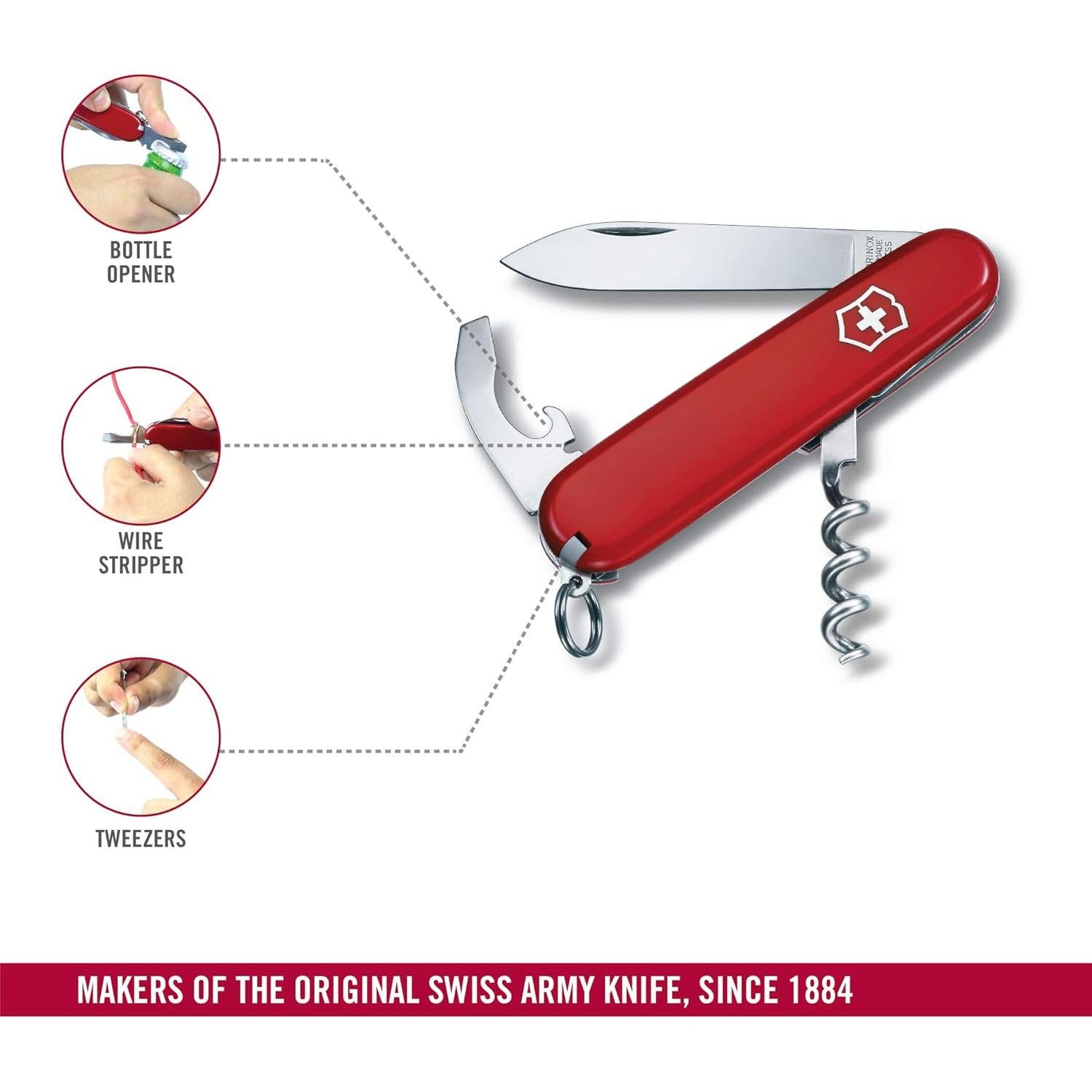 Cuchillo Suizo Victorinox Waiter 9 Funciones Rojo 84mm