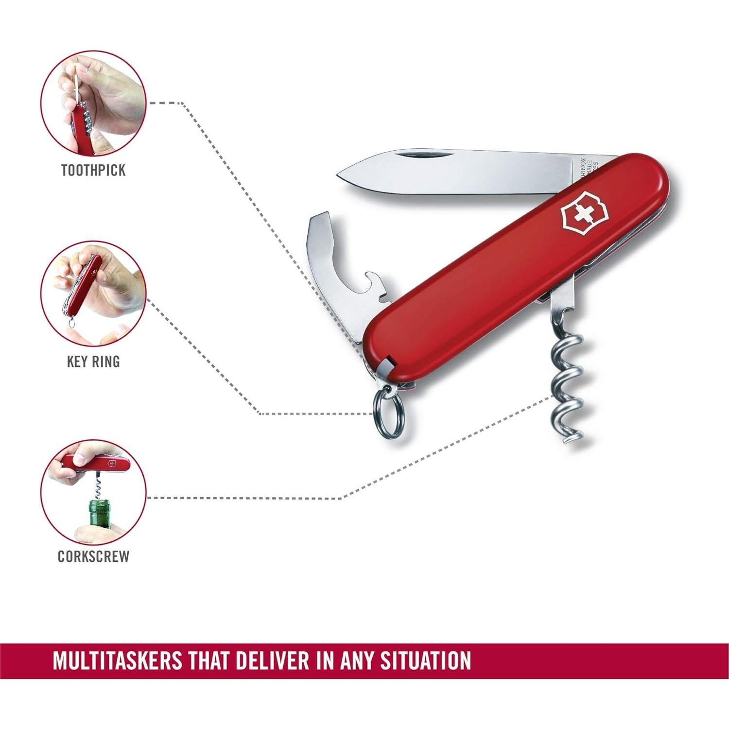 Cuchillo Suizo Victorinox Waiter 9 Funciones Rojo 84mm