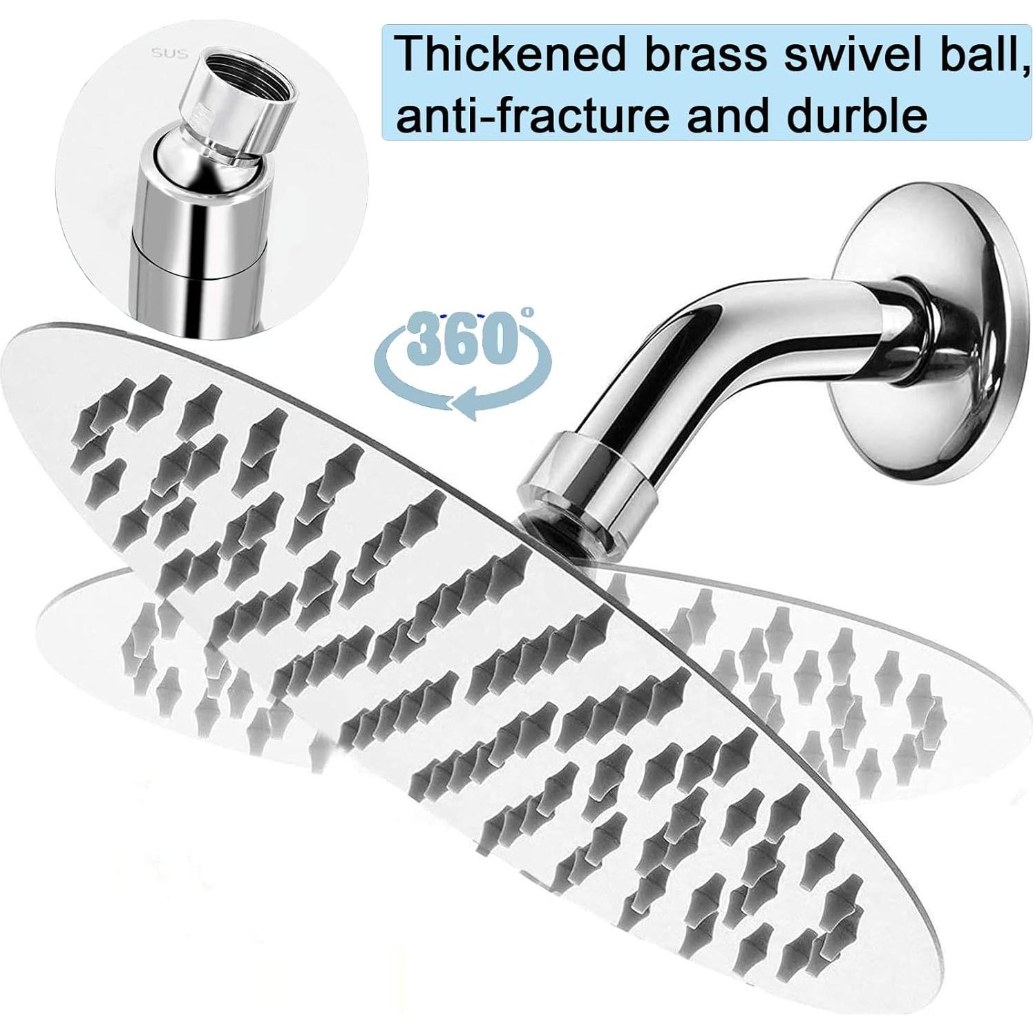 Cabezal de Ducha de Lluvia Katezon 20.32 cm Acero Inoxidable Cromo