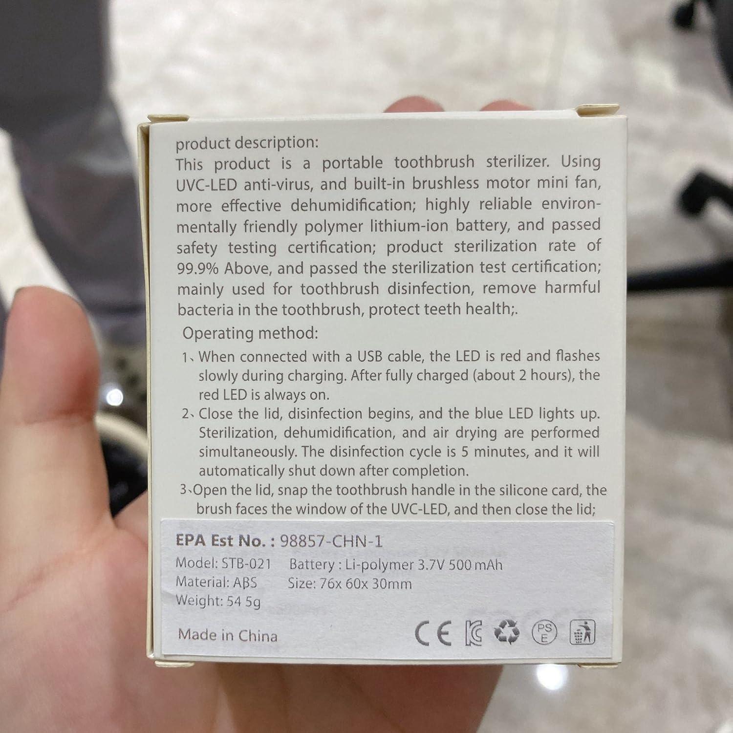 Funda de Cepillo de Dientes UV Impressive Smile Azul Recargable