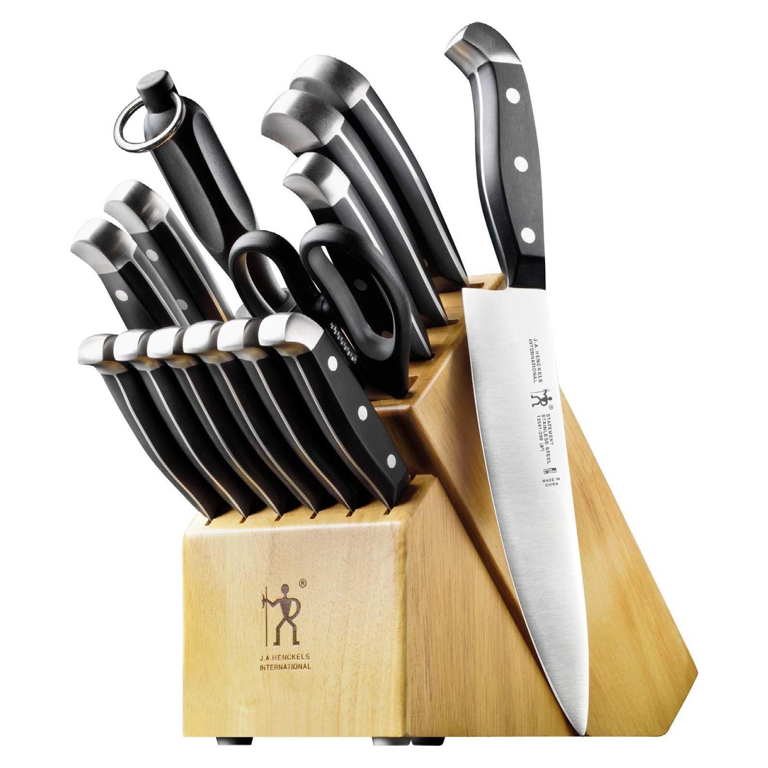 Set de Cuchillos HENCKELS 15 Piezas con Bloque de Madera