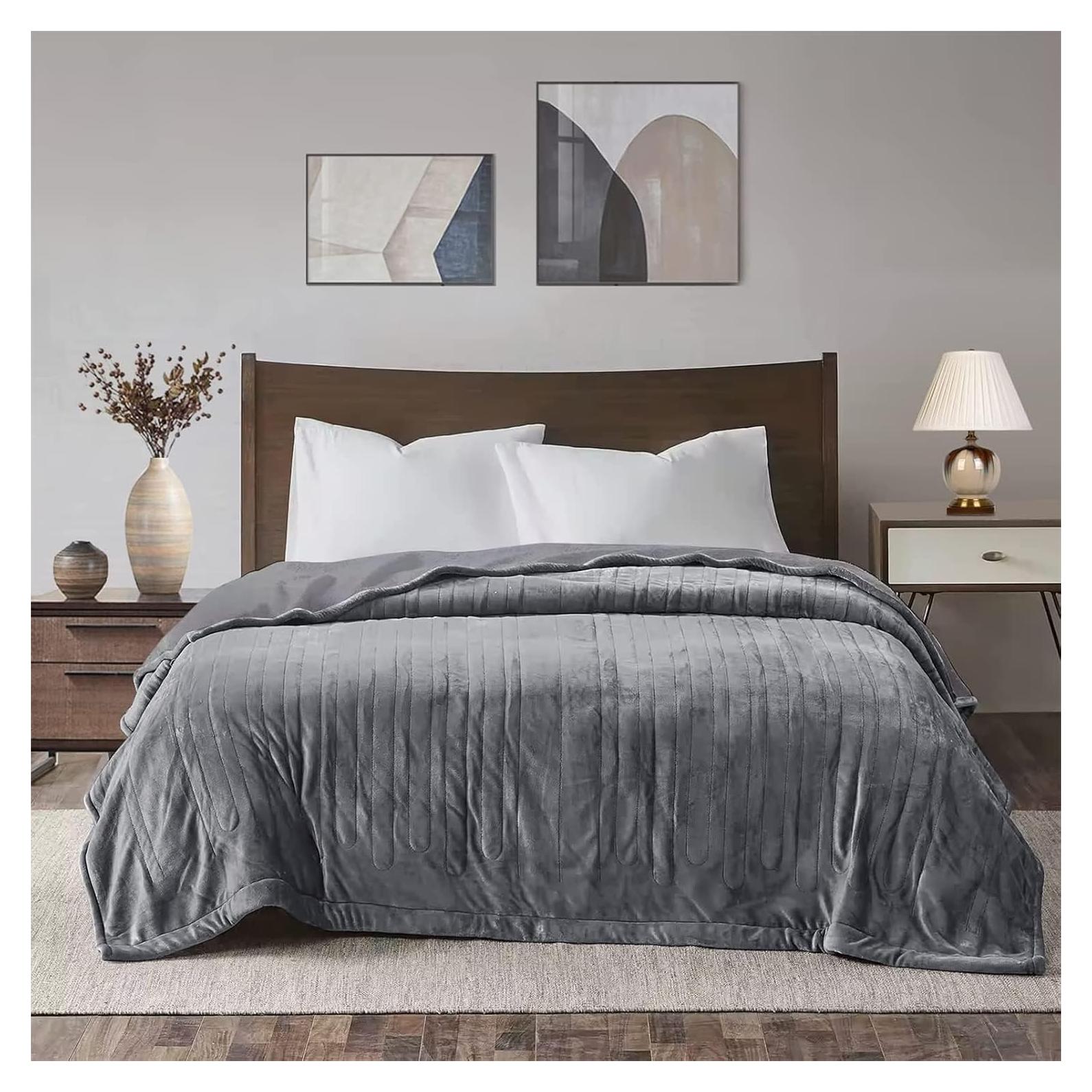 Manta Eléctrica Calentada Sunvivi Queen Doble Control 10 Niveles