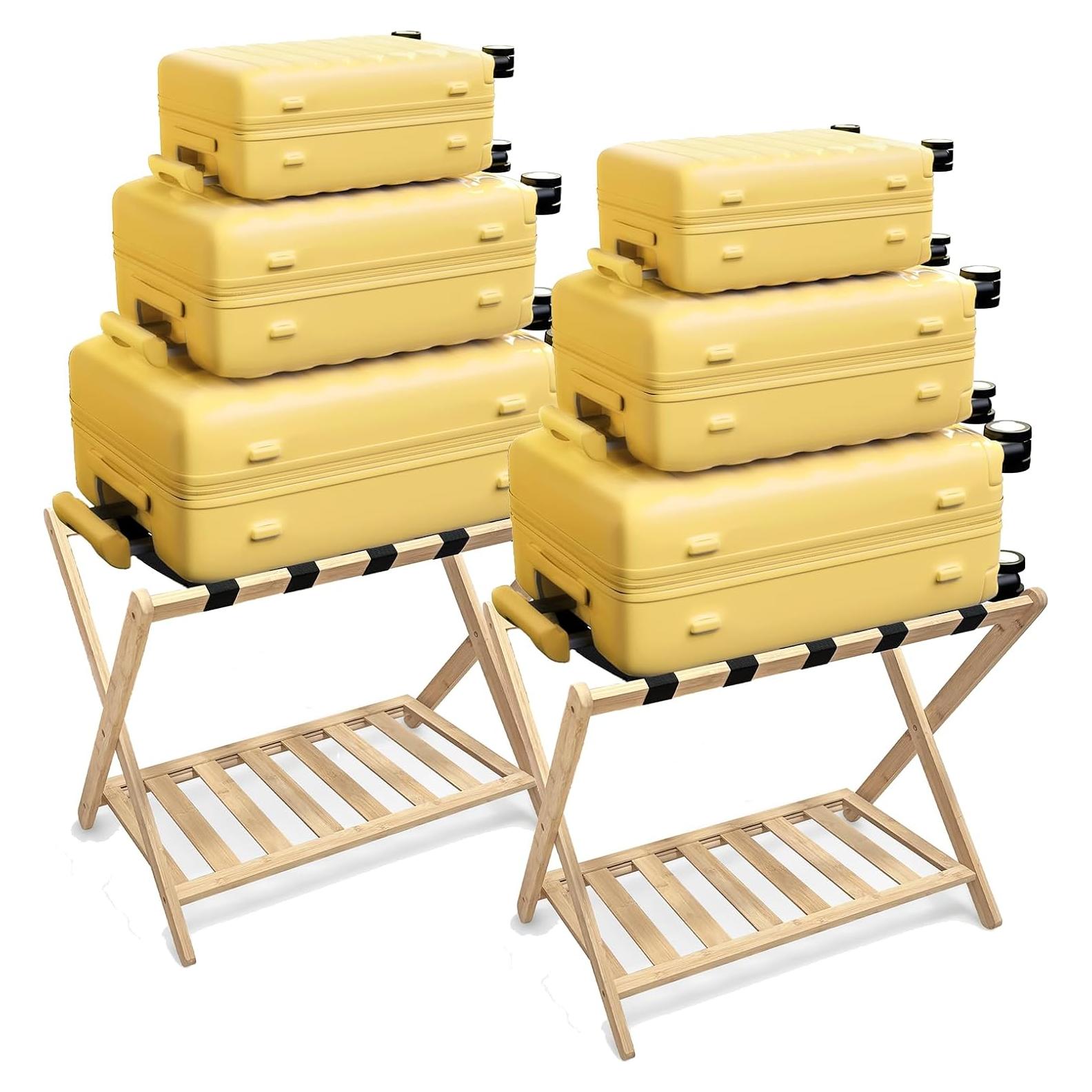 Juego de 2 Soportes para Equipaje Plegables Grow Bou - Bambú Natural