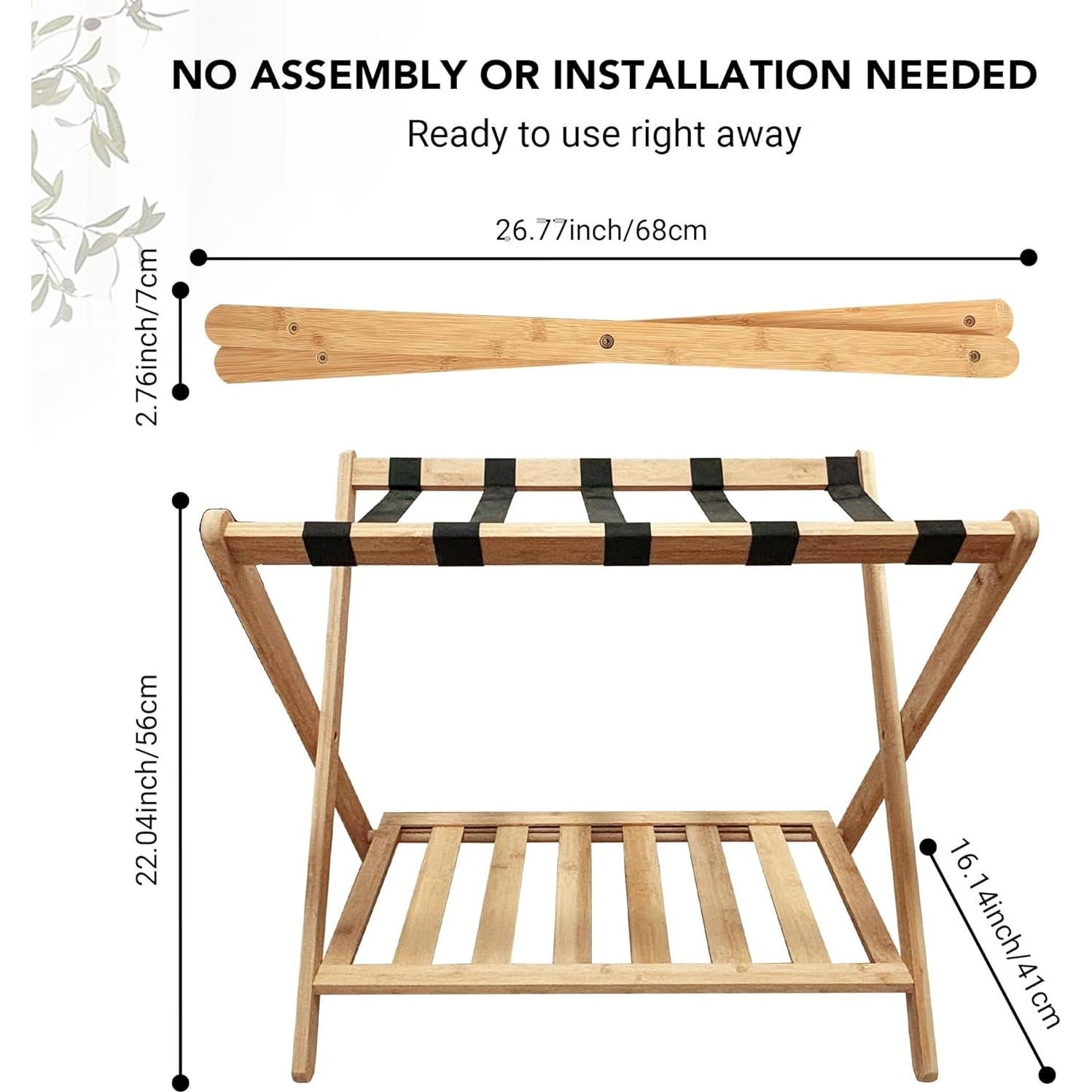 Juego de 2 Soportes para Equipaje Plegables Grow Bou - Bambú Natural