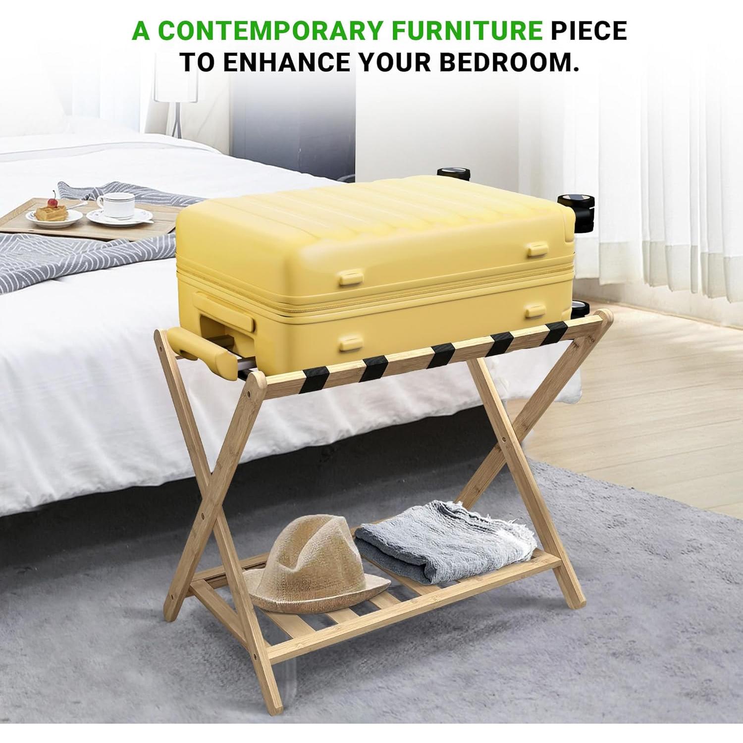 Juego de 2 Soportes para Equipaje Plegables Grow Bou - Bambú Natural