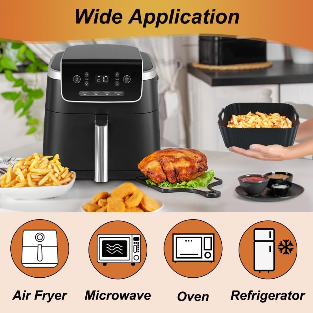 Forros de Silicona para Freidora de Aire BYKITCHEN 8.5" Cuadrados