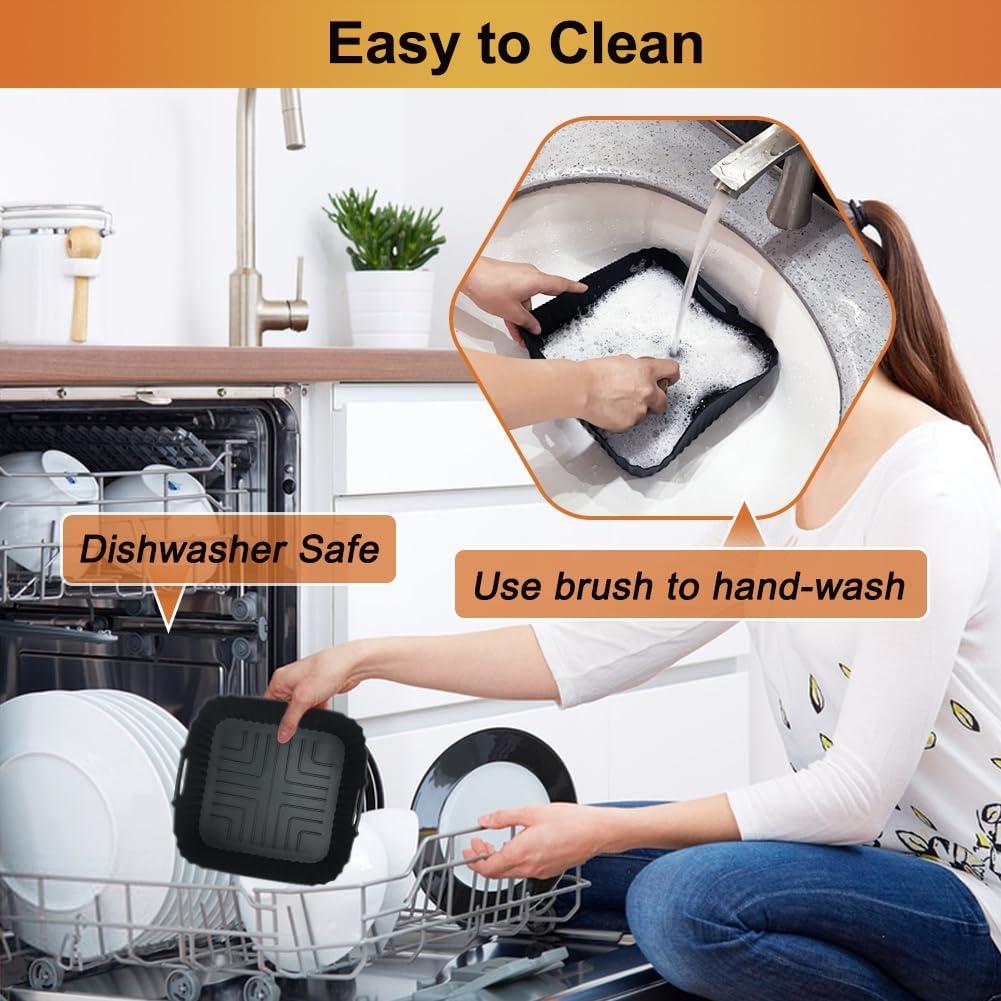 Forros de Silicona para Freidora de Aire BYKITCHEN 8.5" Cuadrados