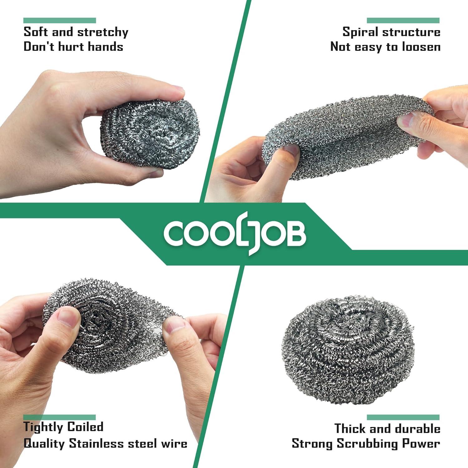 Estropajos de Acero Inoxidable COOLJOB - Paquete de 6 Unidades